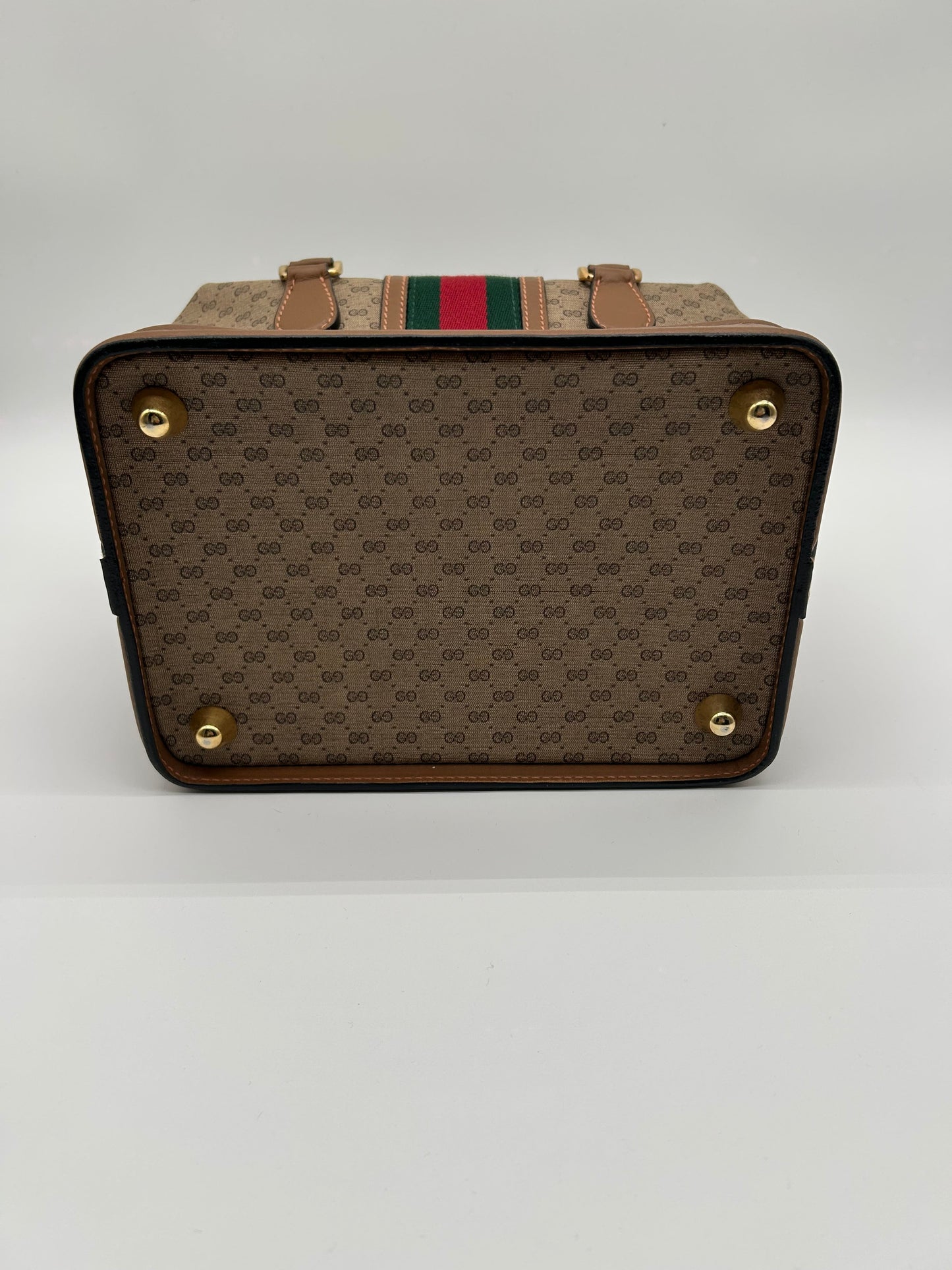 Gucci Beauty Case Vintage in Pelle e Tela Marrone Gucci