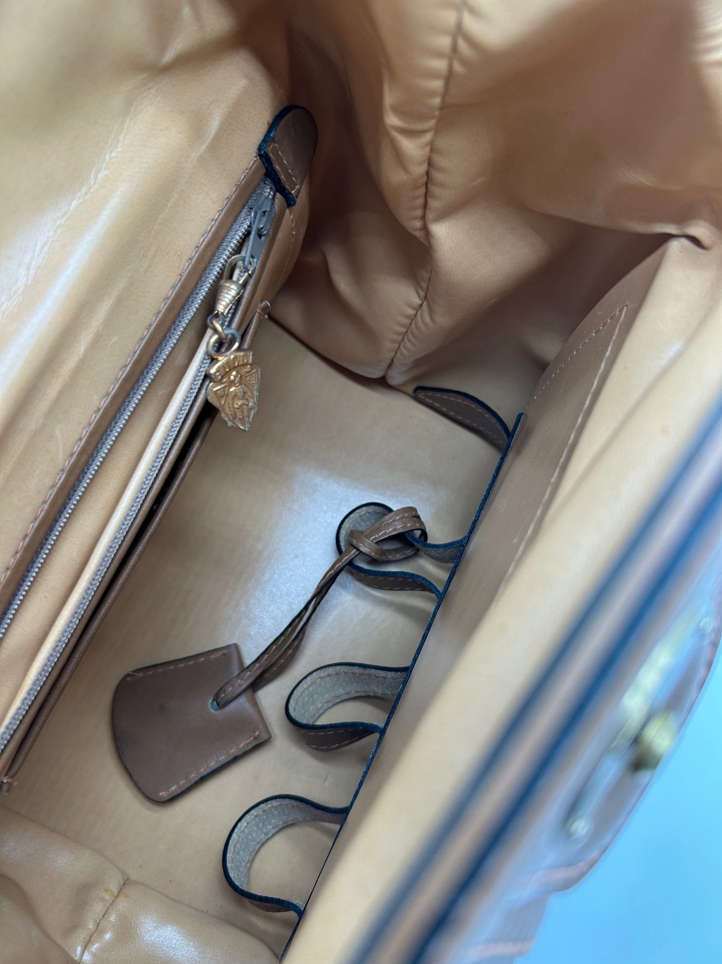 Gucci Beauty Case Vintage in Pelle e Tela Marrone Gucci