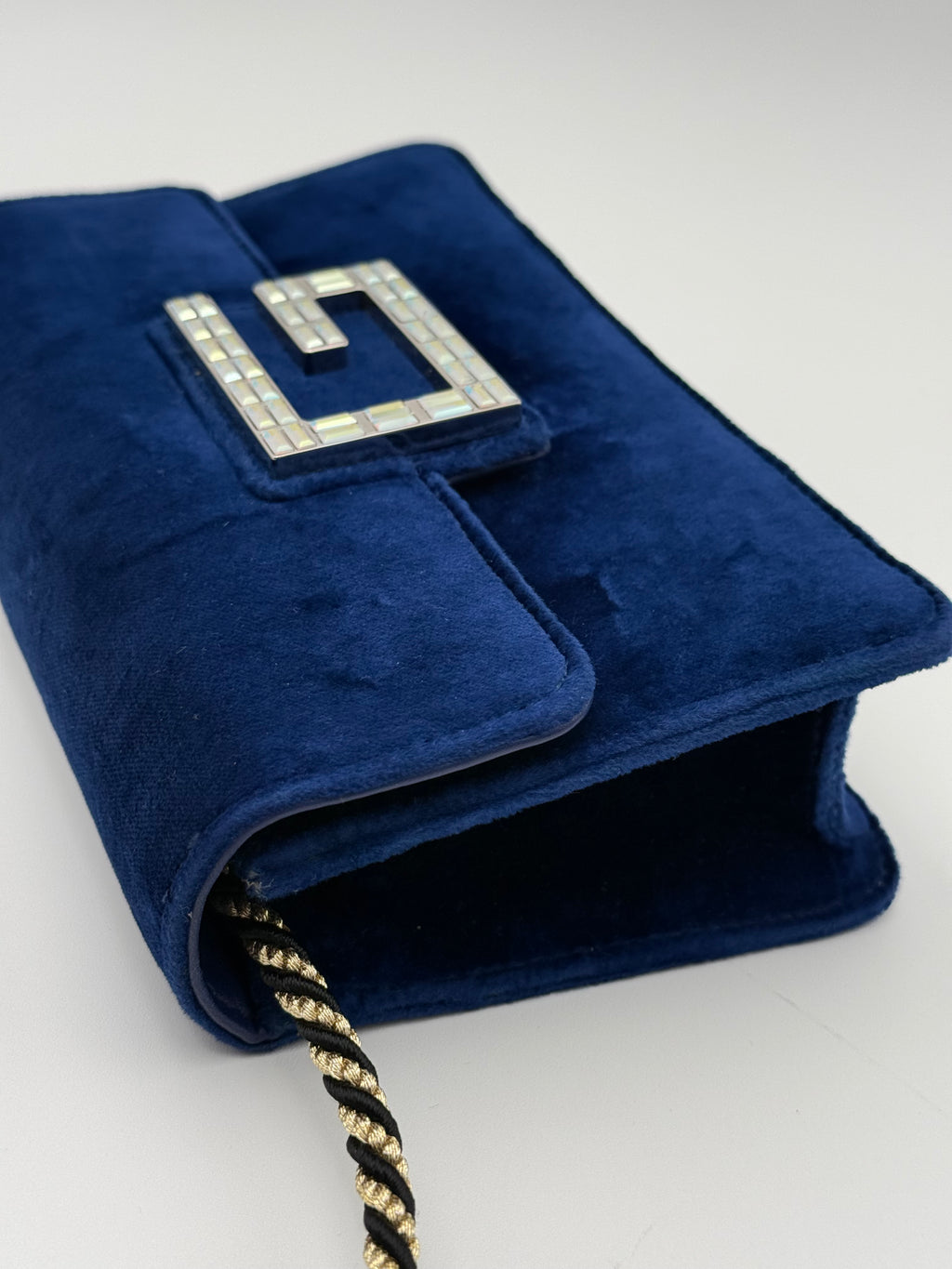 Gucci Borsa Broadway in Velluto con Fibbia G in Cristalli Blu - Mercatino di Ninni