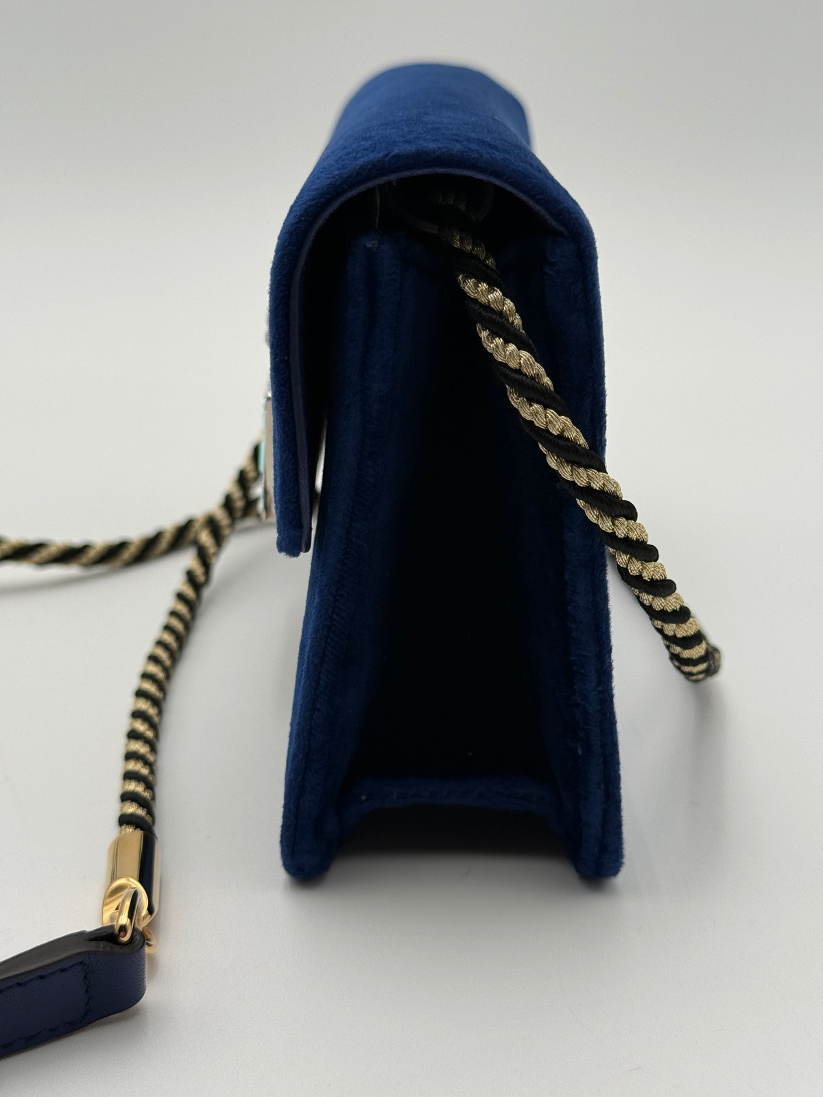 Gucci Borsa Broadway in Velluto con Fibbia G in Cristalli Blu - Mercatino di Ninni