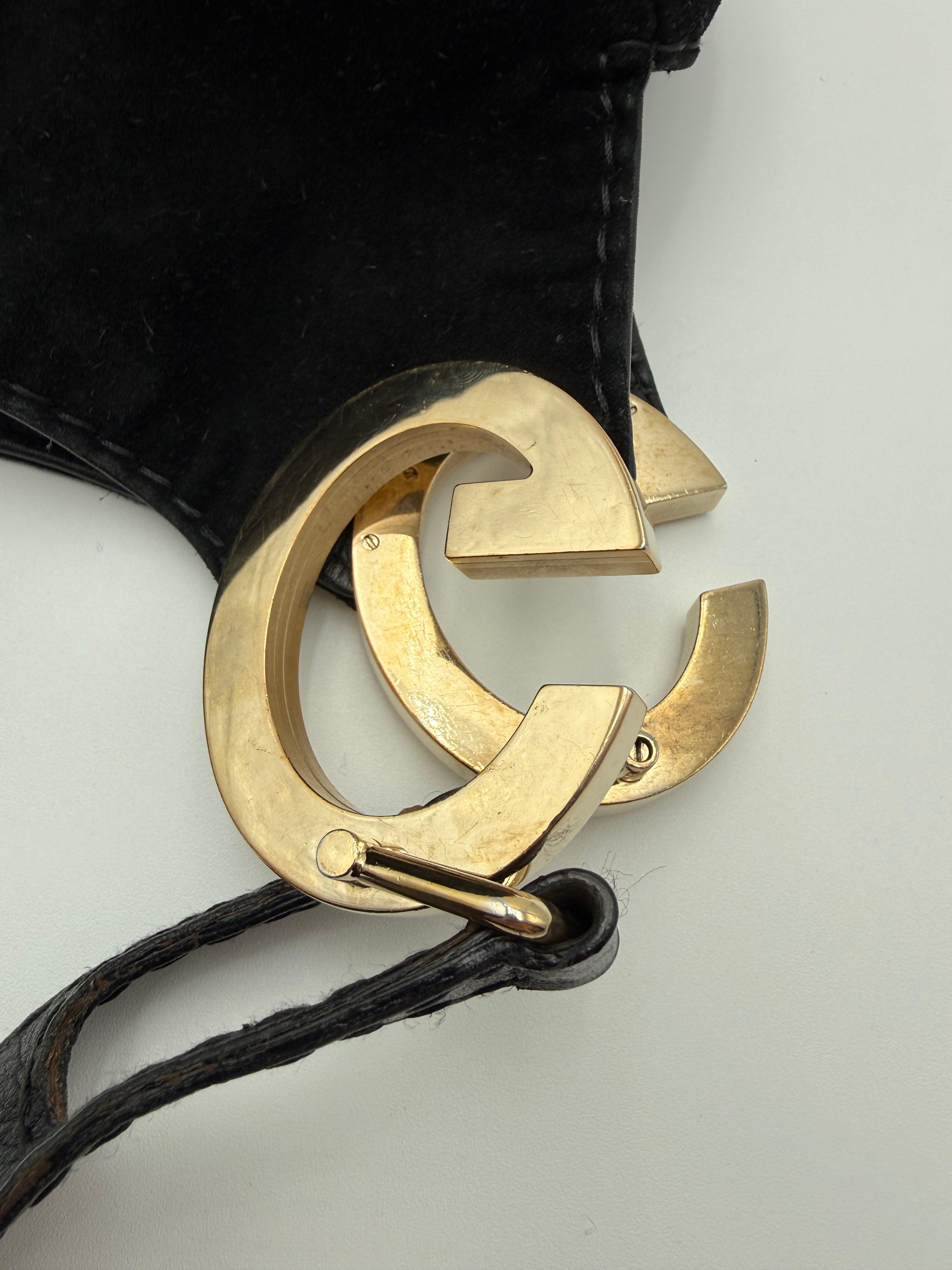 Gucci Borsa Charlotte Hobo Frida Giannini in Pelle Scamosciata Nera - Mercatino di Ninni