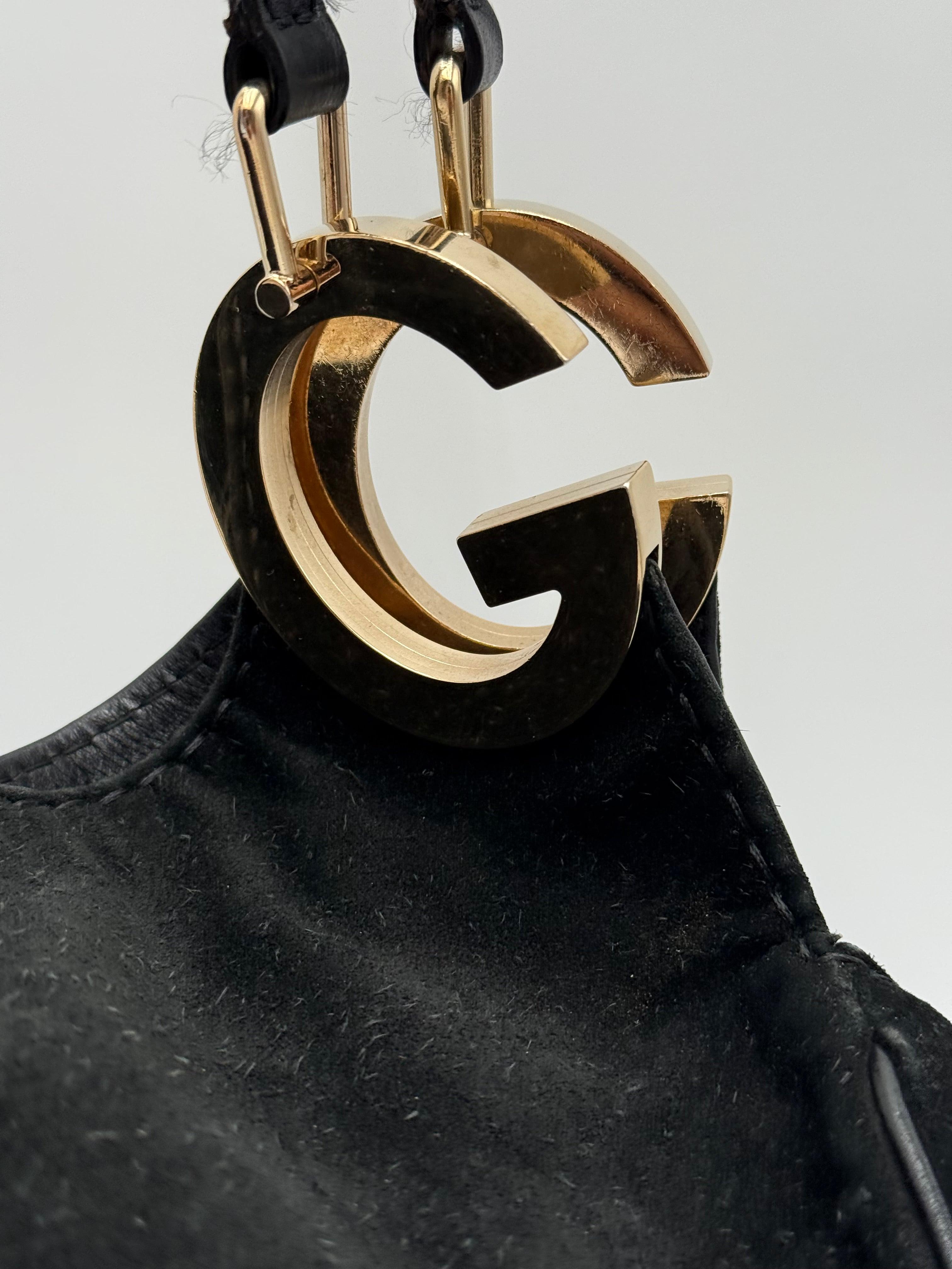 Gucci Borsa Charlotte Hobo Frida Giannini in Pelle Scamosciata Nera - Mercatino di Ninni