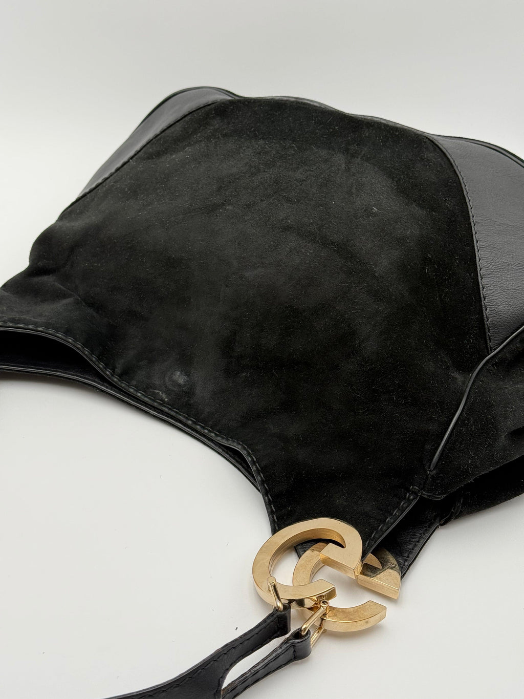 Gucci Borsa Charlotte Hobo Frida Giannini in Pelle Scamosciata Nera - Mercatino di Ninni