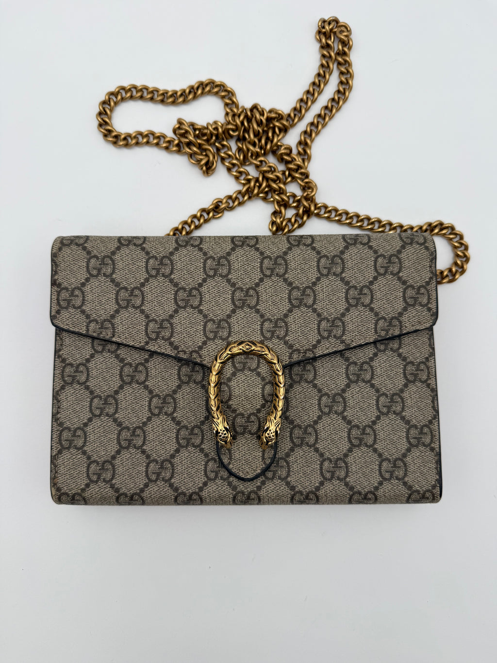 Gucci Borsa Dionysus GG Supreme Mini con Catena Beige - Mercatino di Ninni