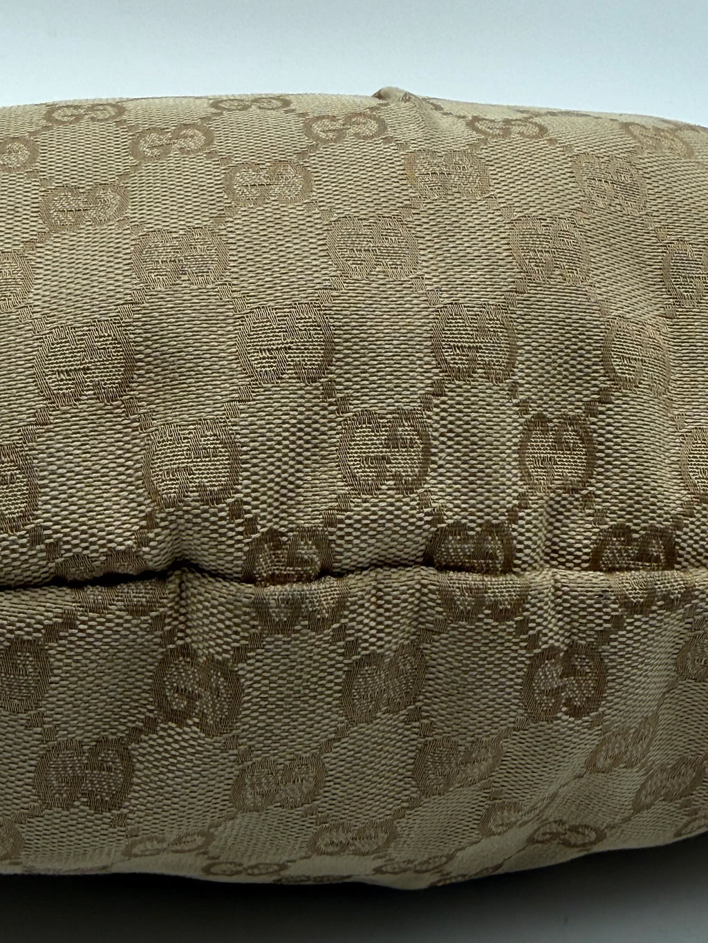 Gucci Borsa Hobo Bamboo GG Monogram in Tela Beige - Mercatino di Ninni