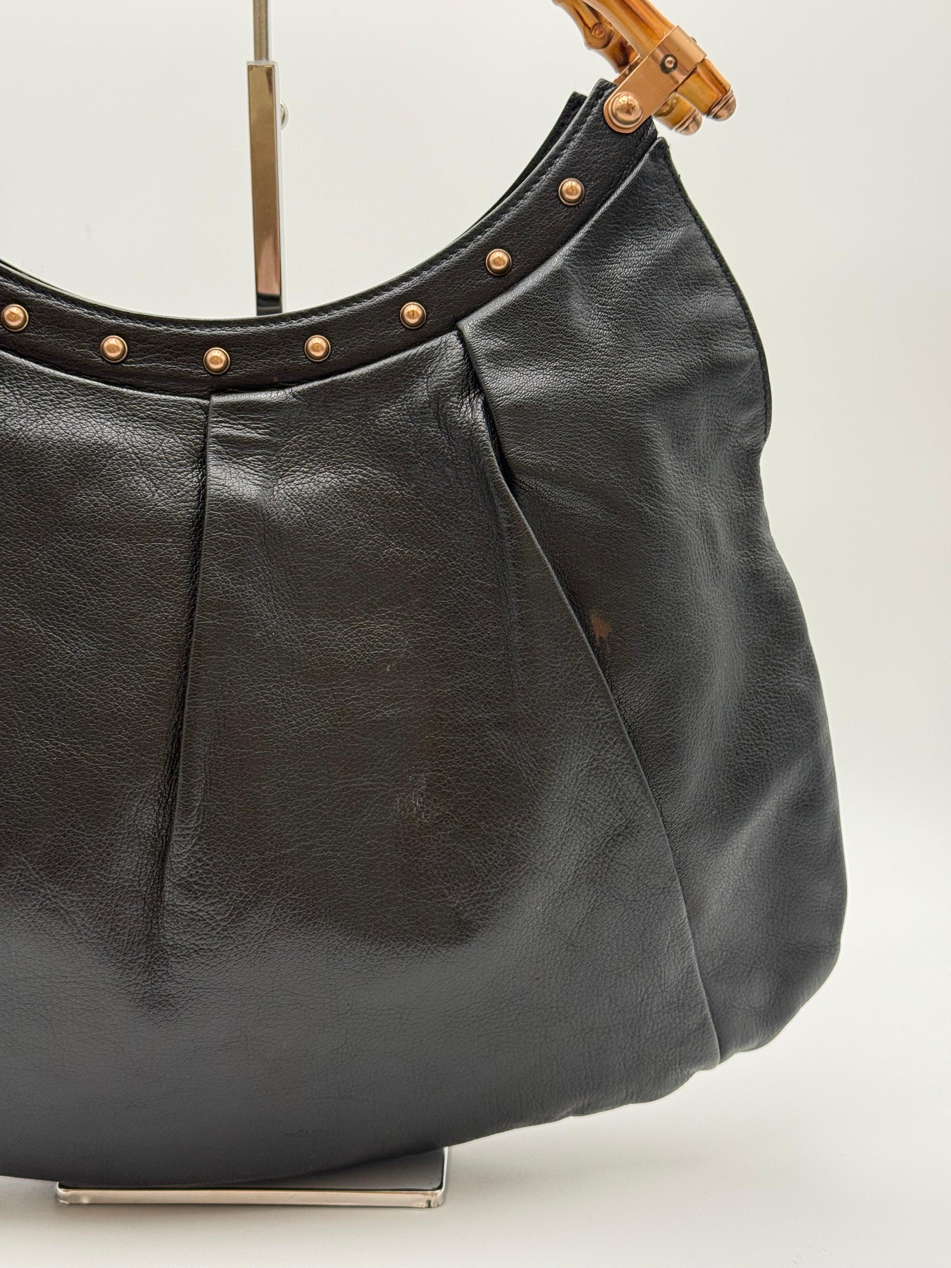 Gucci Borsa Hobo Bamboo Vintage in Pelle Nera - Mercatino di Ninni
