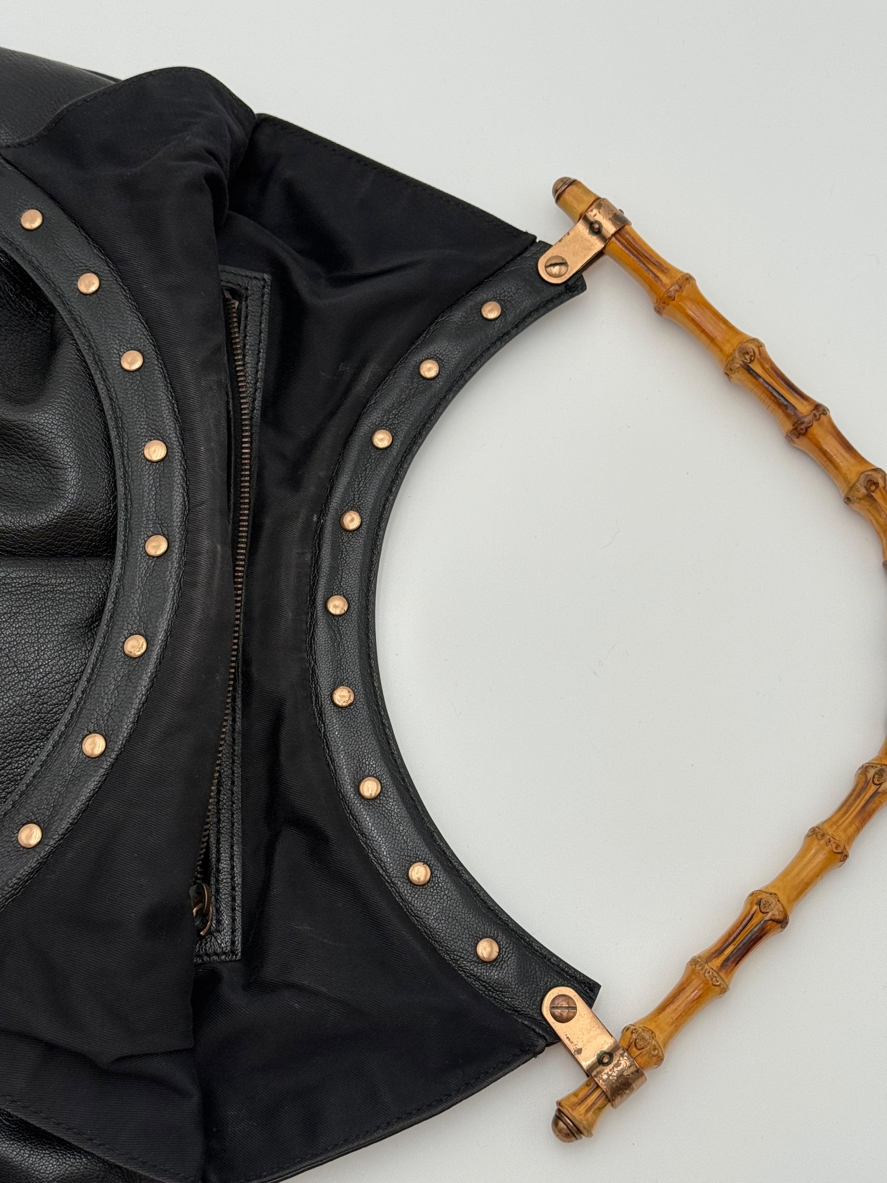 Gucci Borsa Hobo Bamboo Vintage in Pelle Nera - Mercatino di Ninni