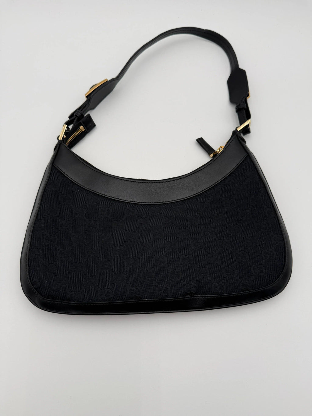Gucci-Borsa-Jackie-Vintage-GG-in-Tela-e-Pelle-Nera-Mercatino-di-Ninni-71081334145373 - Mercatino di Ninni