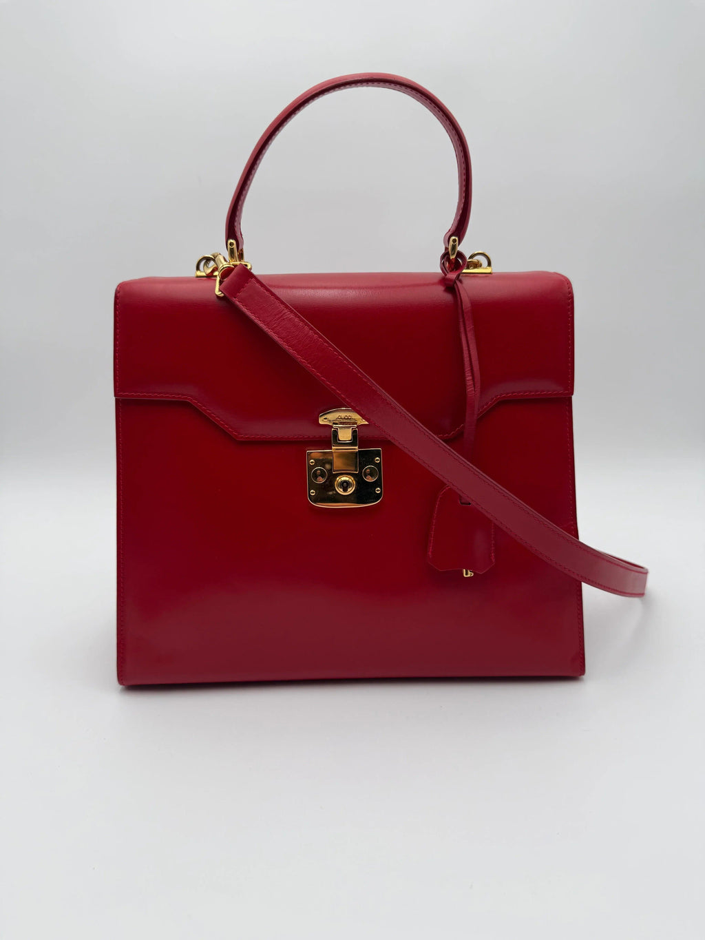 Gucci Borsa Lady Lock Vintage in Pelle Lucida Rossa - Mercatino di Ninni