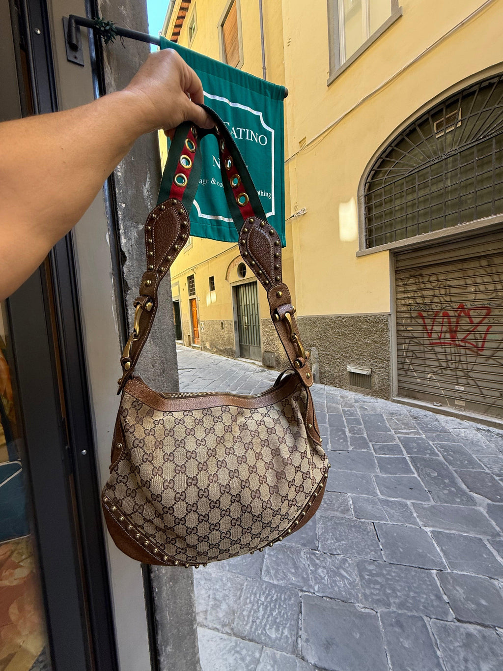 Gucci Borsa Pelham Vintage in Tela GG Monogram Marrone - Mercatino di Ninni
