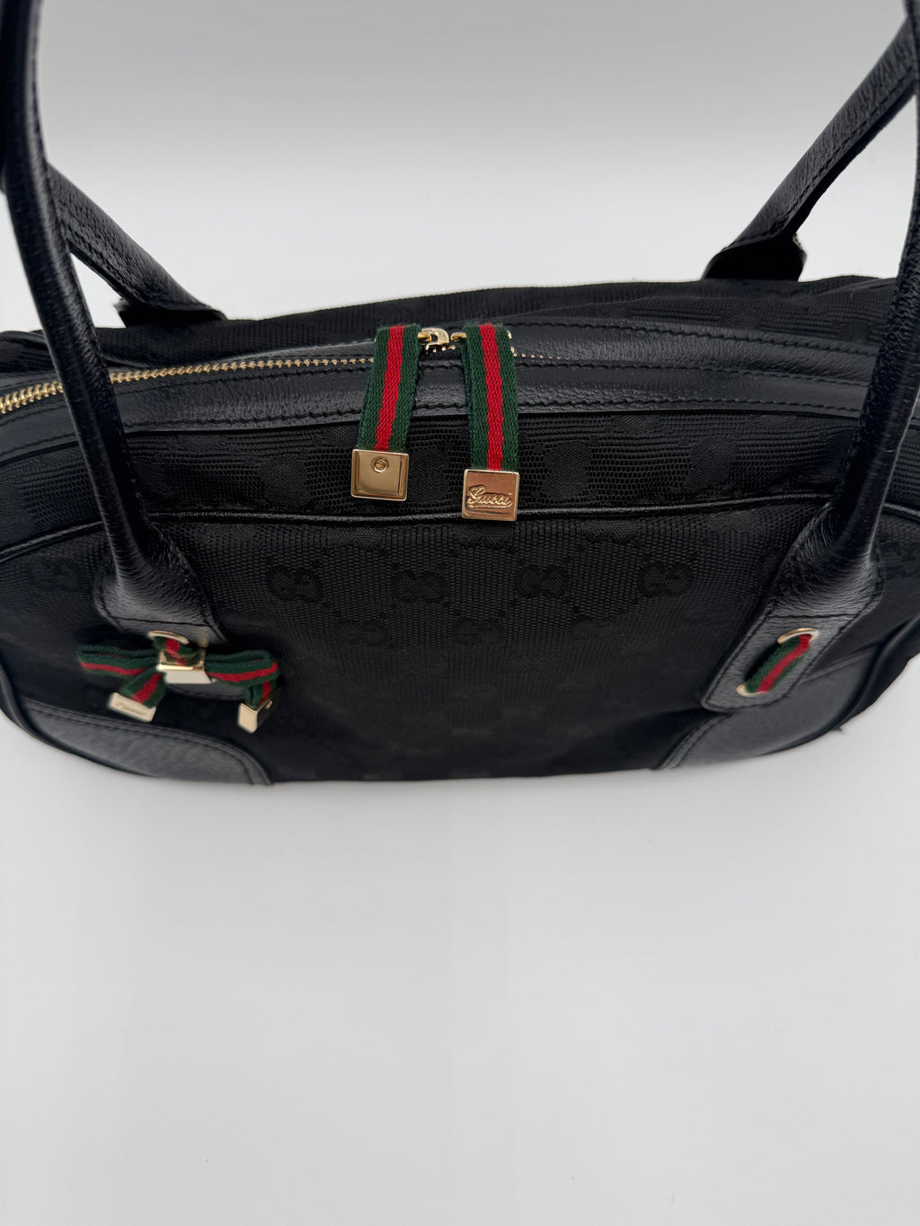 Gucci Borsa Princy Boston in Tela GG Monogramma con Finiture in Pelle Nera - Mercatino di Ninni