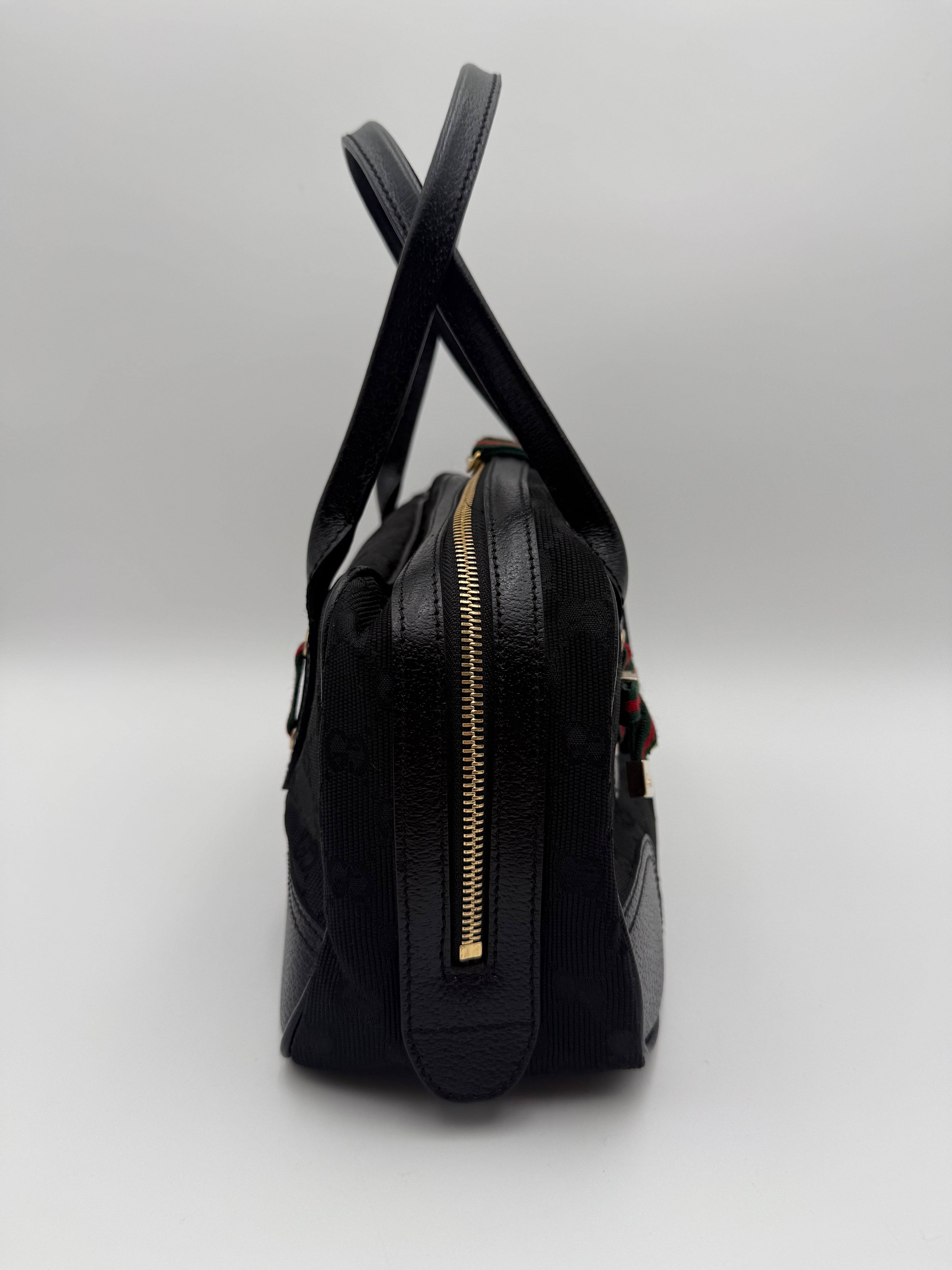 Gucci Borsa Princy Boston in Tela GG Monogramma con Finiture in Pelle Nera - Mercatino di Ninni