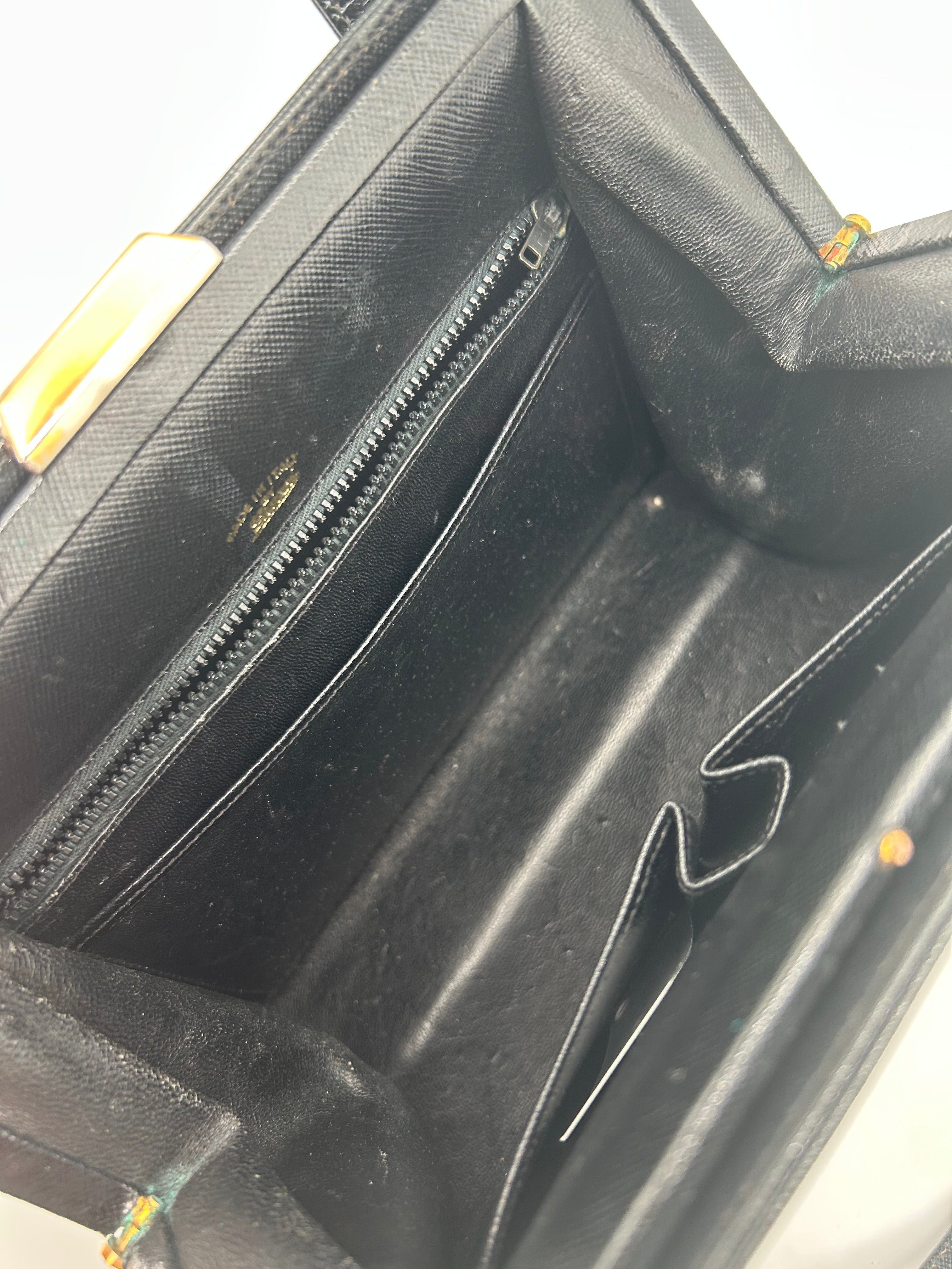 Gucci Borsa Vintage a Mano in Pelle Nera Gucci