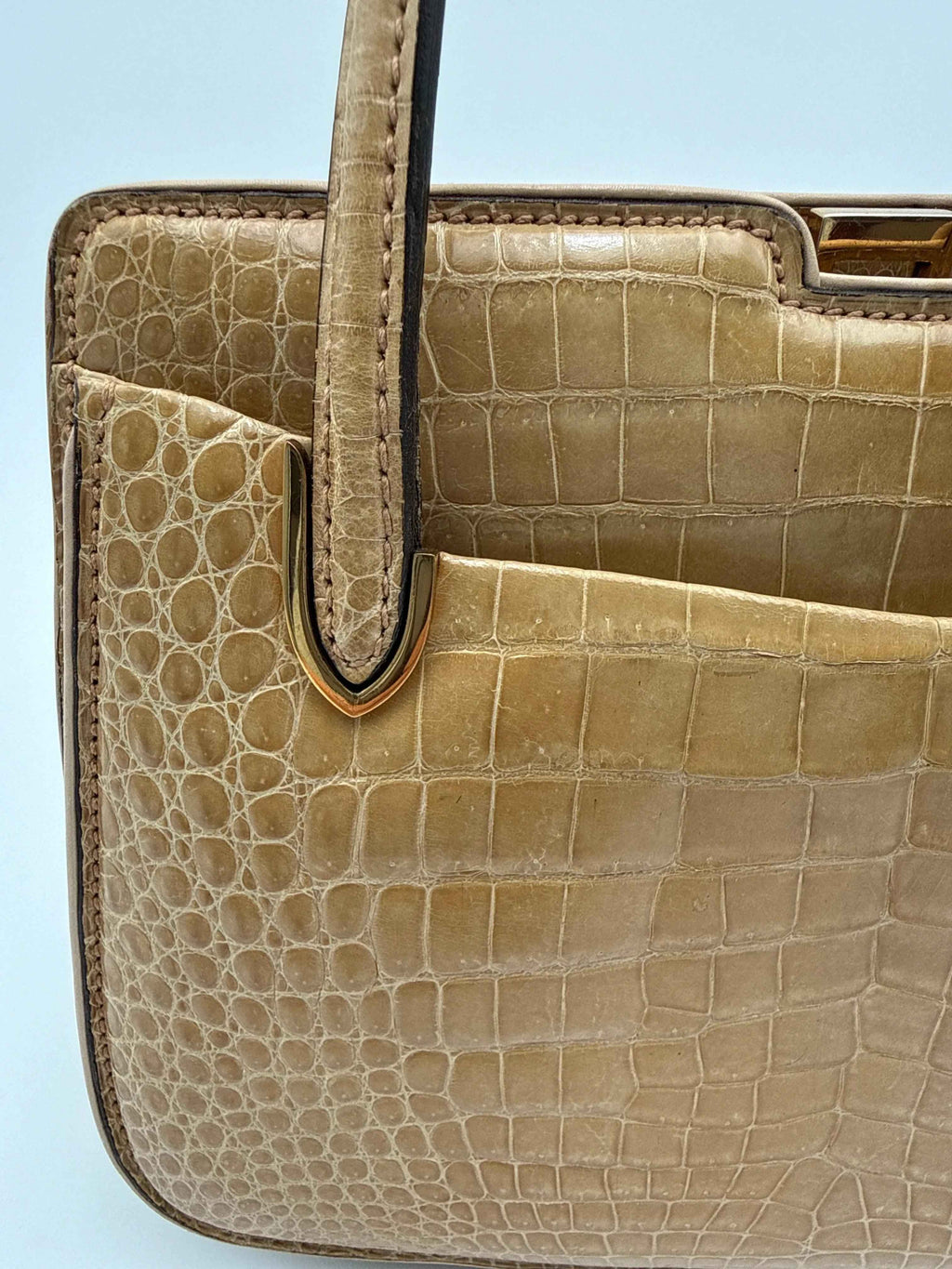 Gucci Borsa in Coccodrillo  Vintage Beige