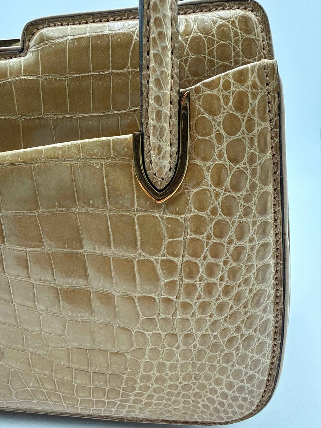 Gucci Borsa in Coccodrillo  Vintage Beige