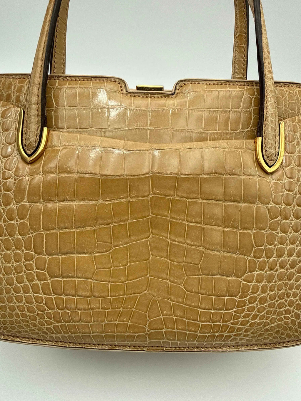 Gucci Borsa in Coccodrillo  Vintage Beige