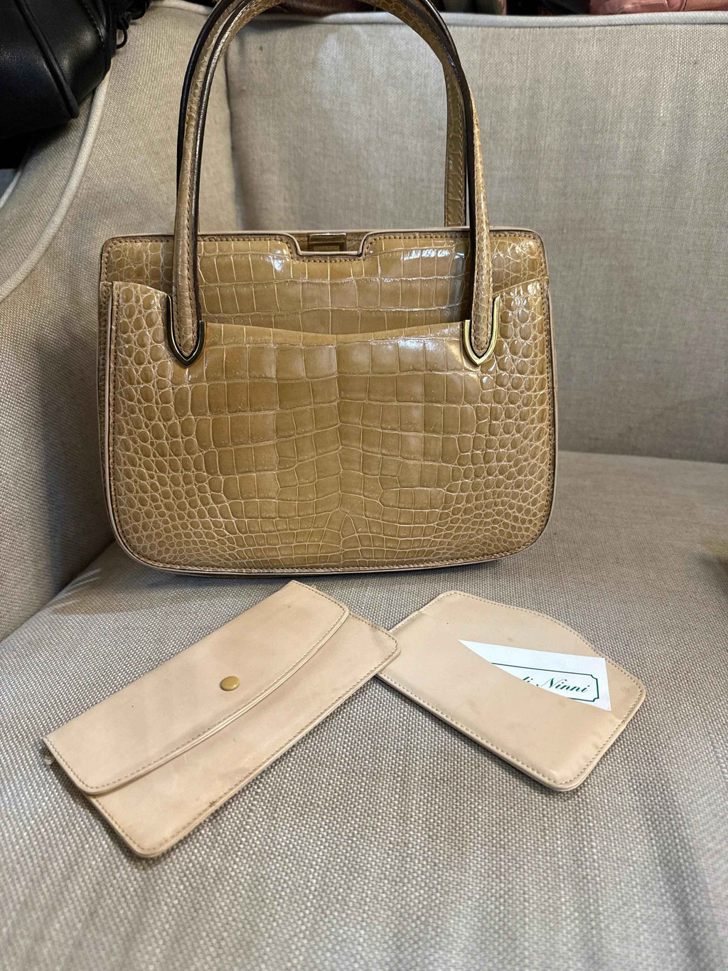 Gucci Borsa in Coccodrillo  Vintage Beige