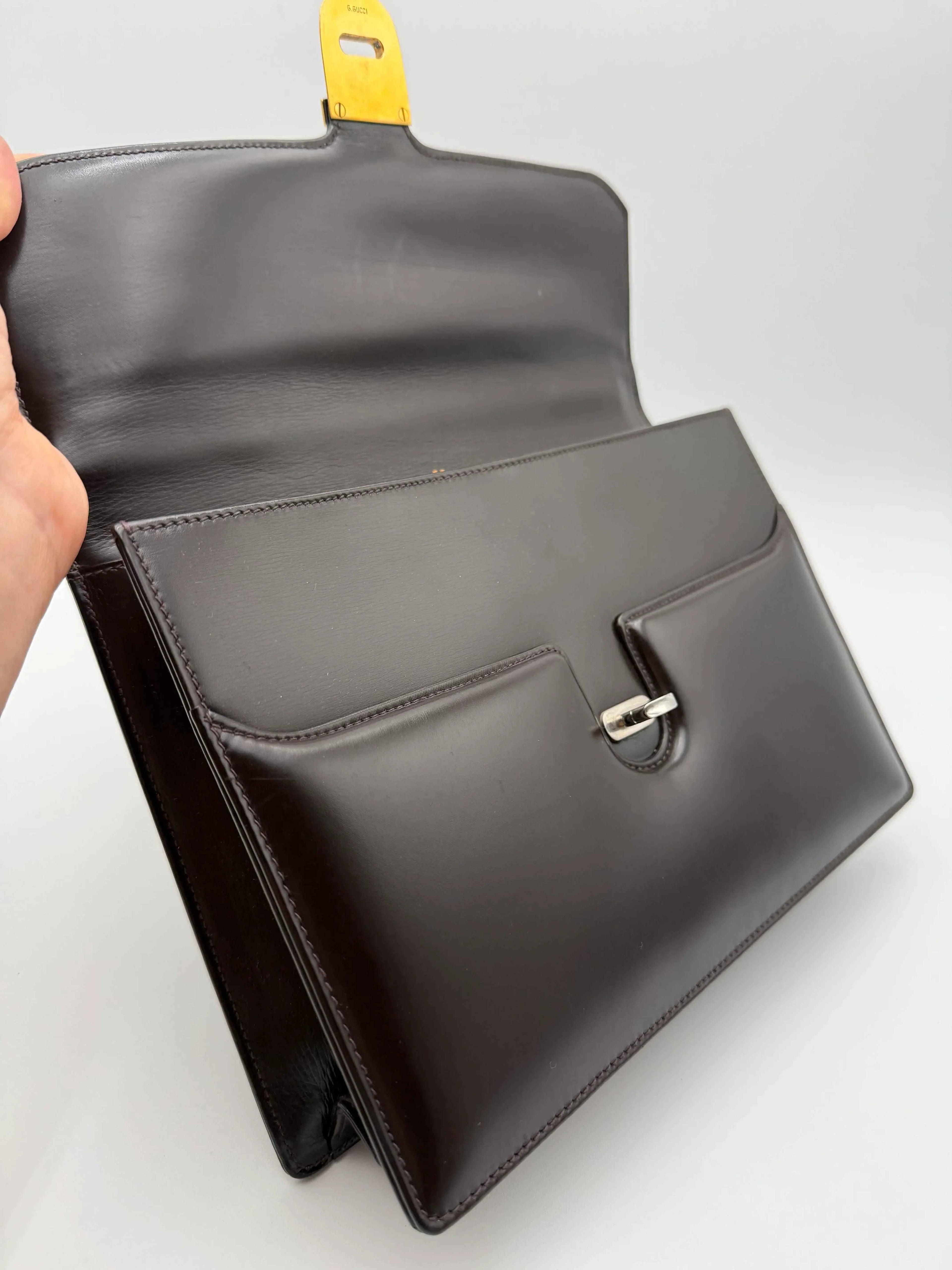Gucci Borsa a Mano Vintage Pelle Marrone
