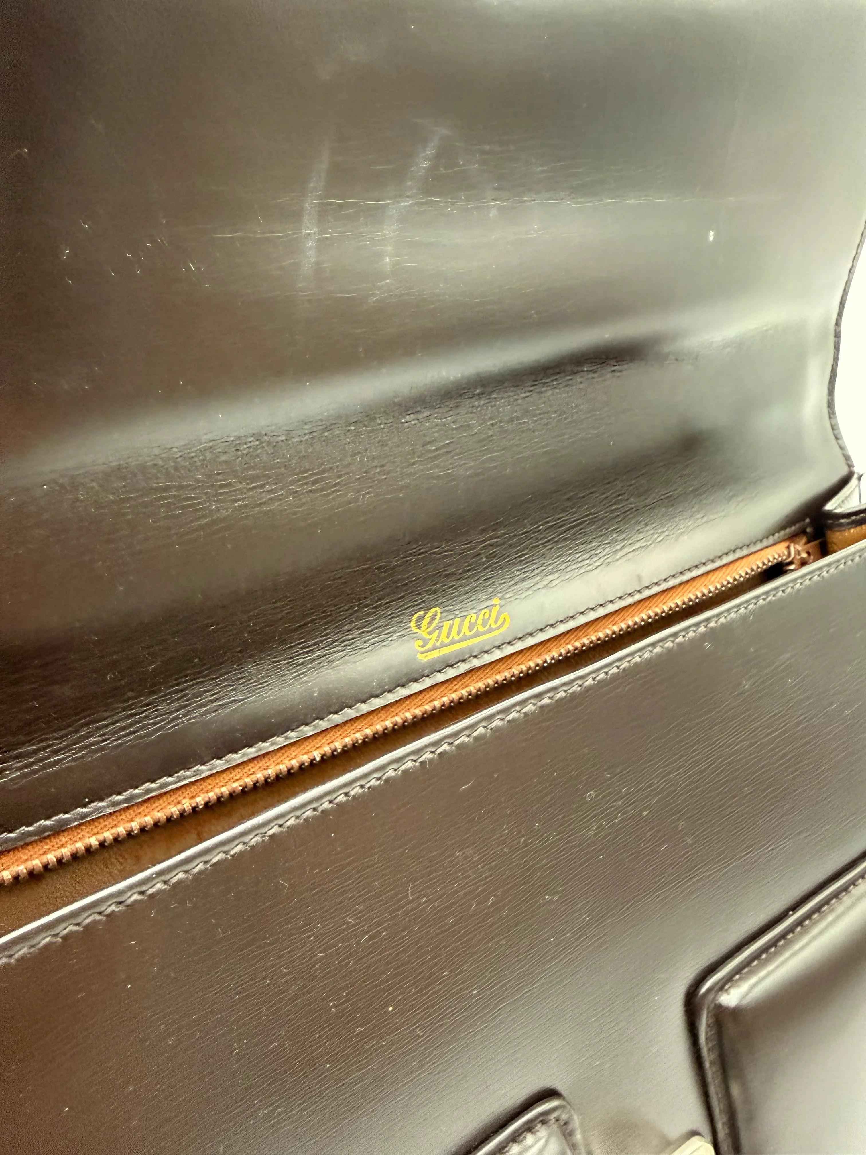 Gucci Borsa a Mano Vintage Pelle Marrone