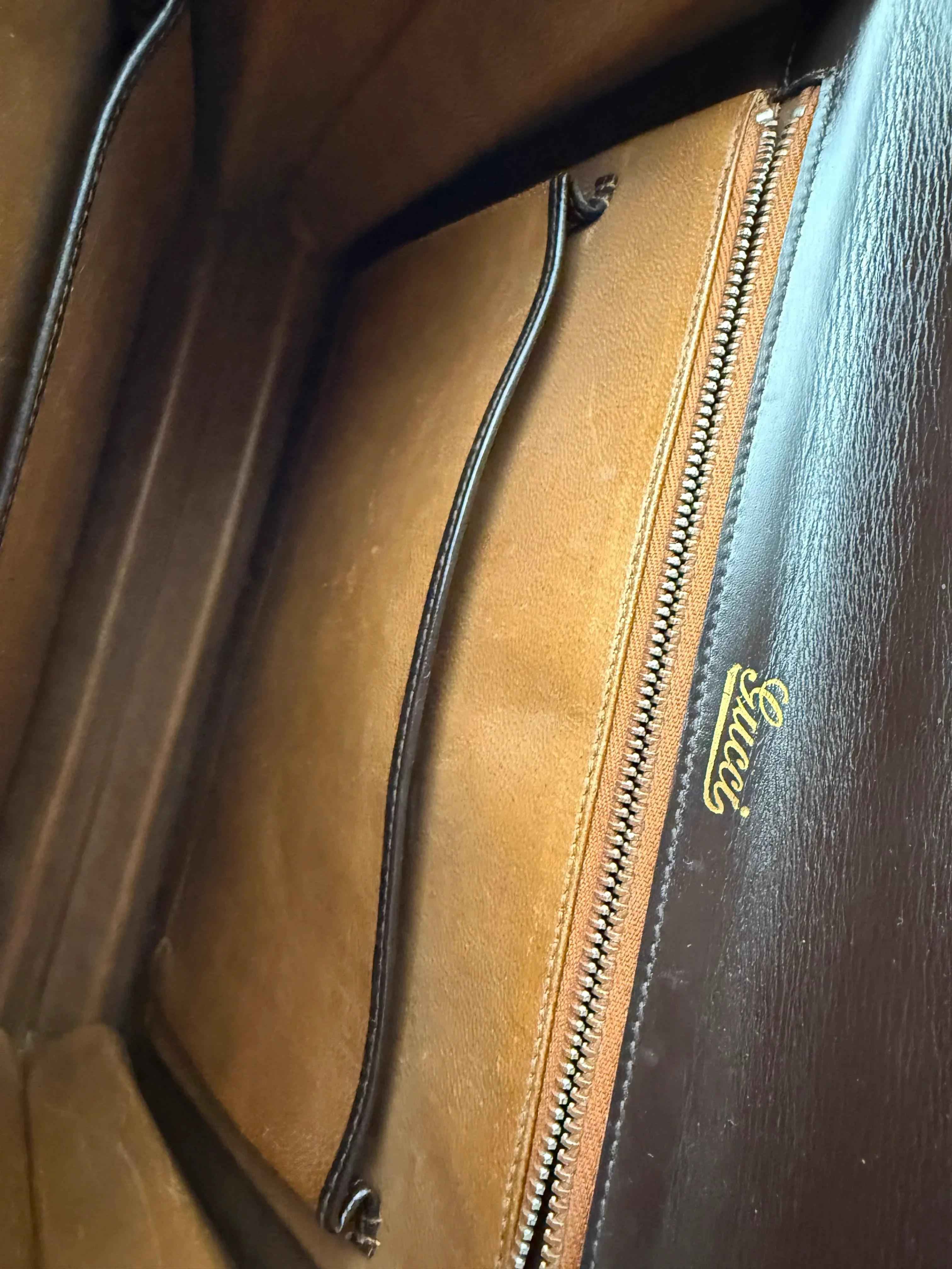 Gucci Borsa a Mano Vintage Pelle Marrone