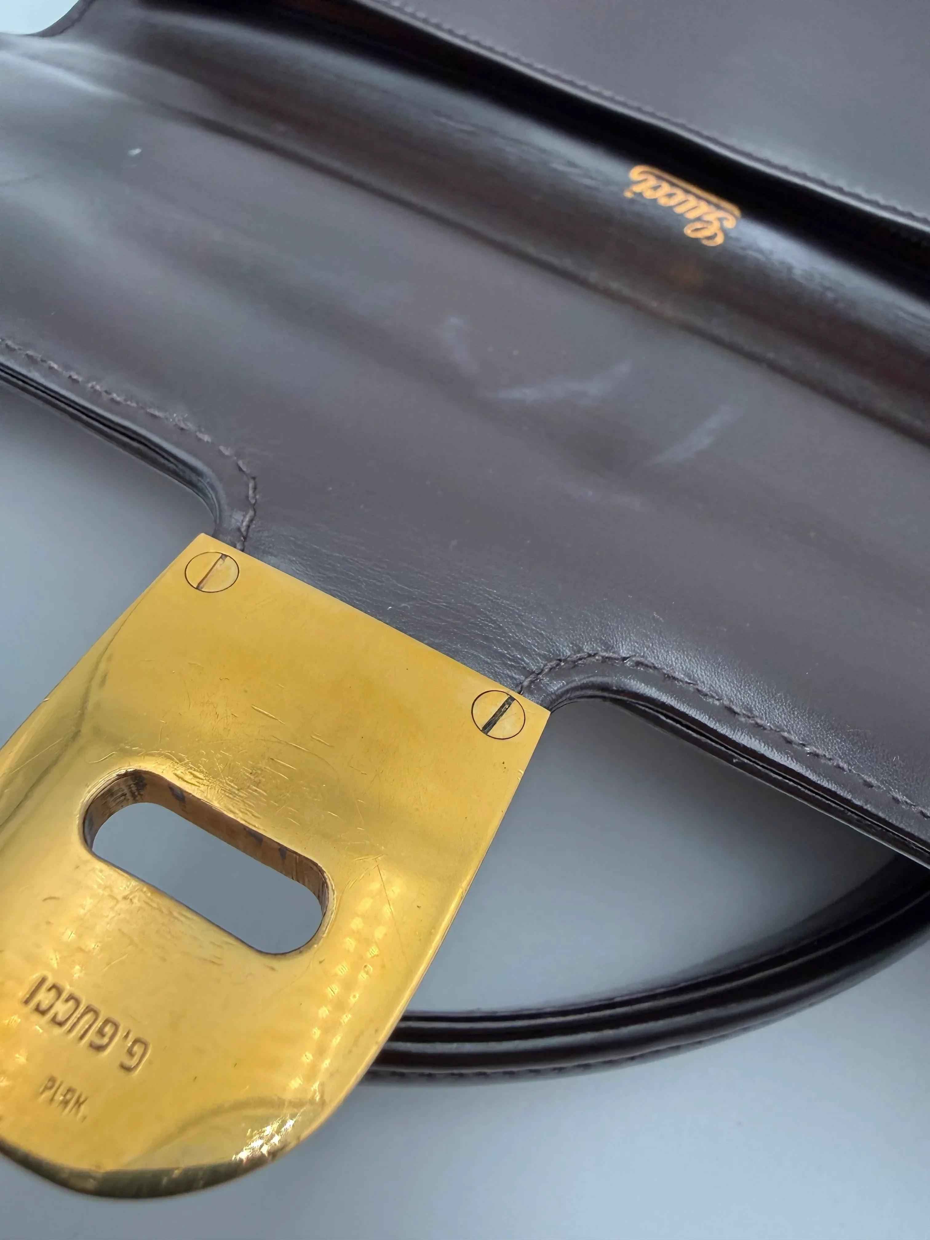 Gucci Borsa a Mano Vintage Pelle Marrone