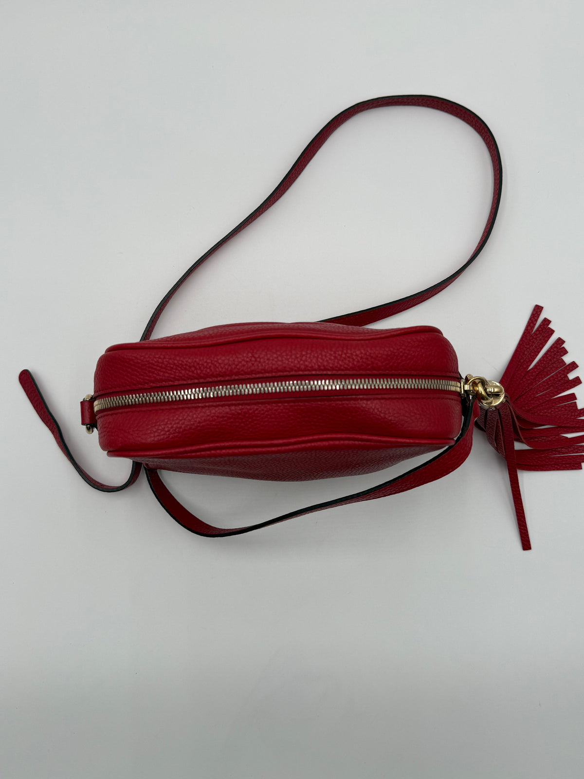 Gucci Borsa a Tracolla Soho Disco in Pelle Martellata Rossa - Mercatino di Ninni