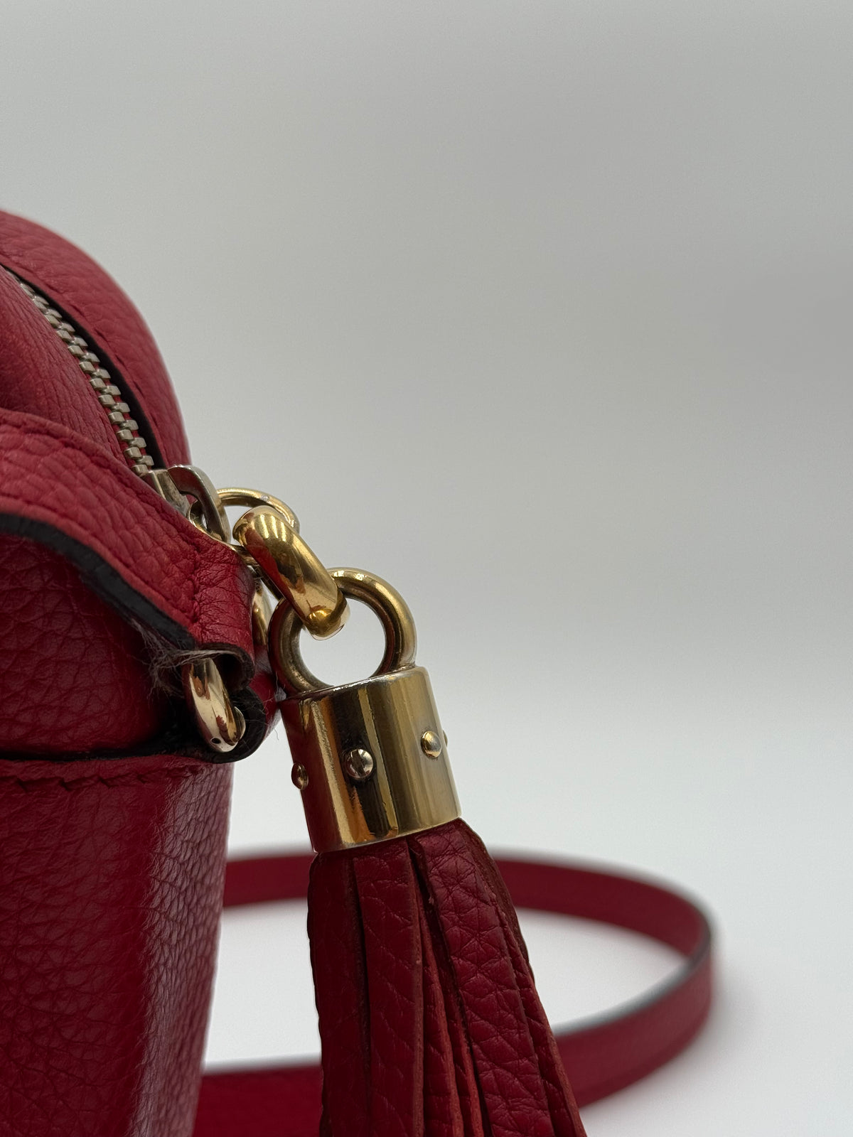 Gucci Borsa a Tracolla Soho Disco in Pelle Martellata Rossa - Mercatino di Ninni