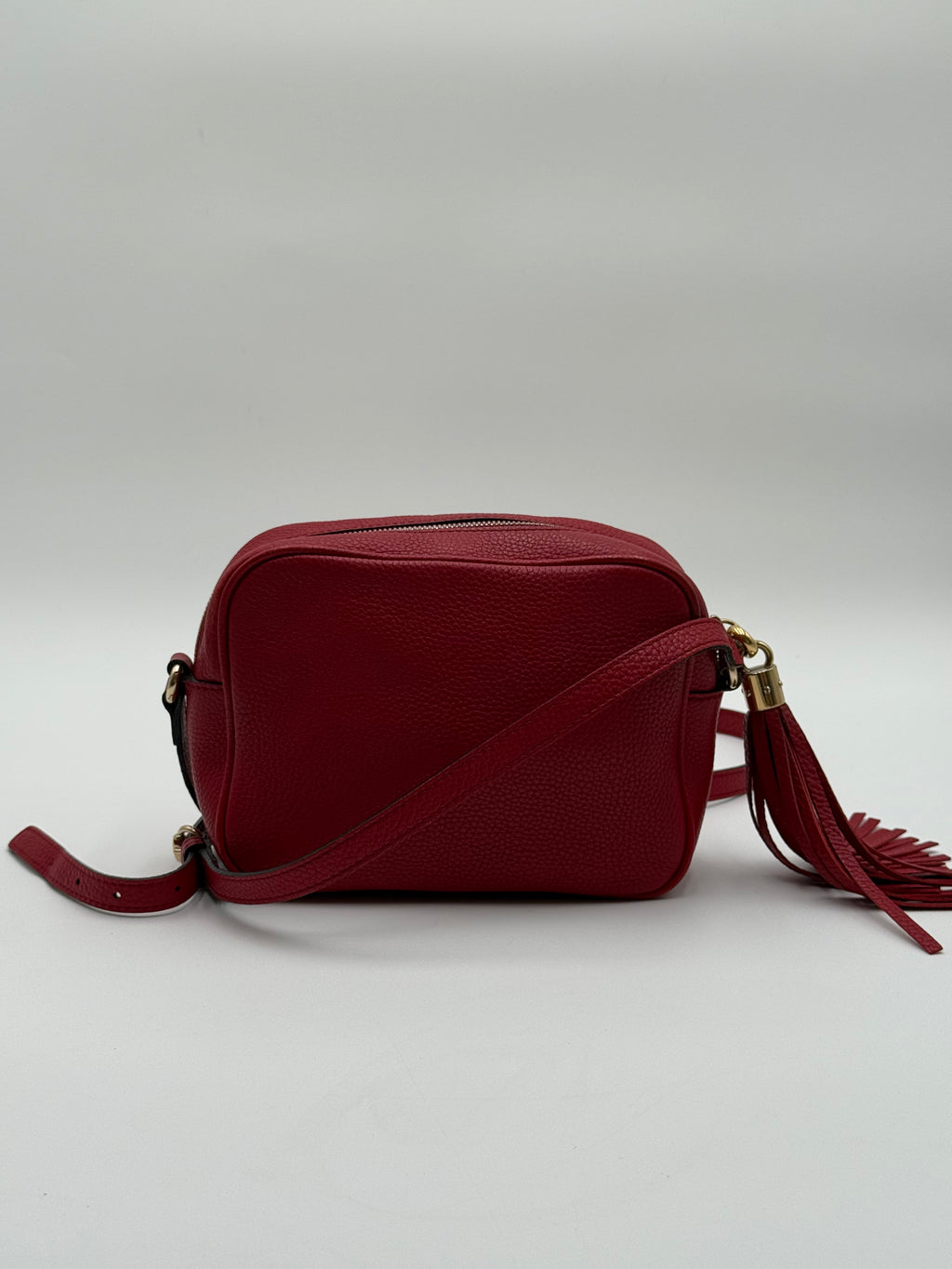 Gucci Borsa a Tracolla Soho Disco in Pelle Martellata Rossa - Mercatino di Ninni