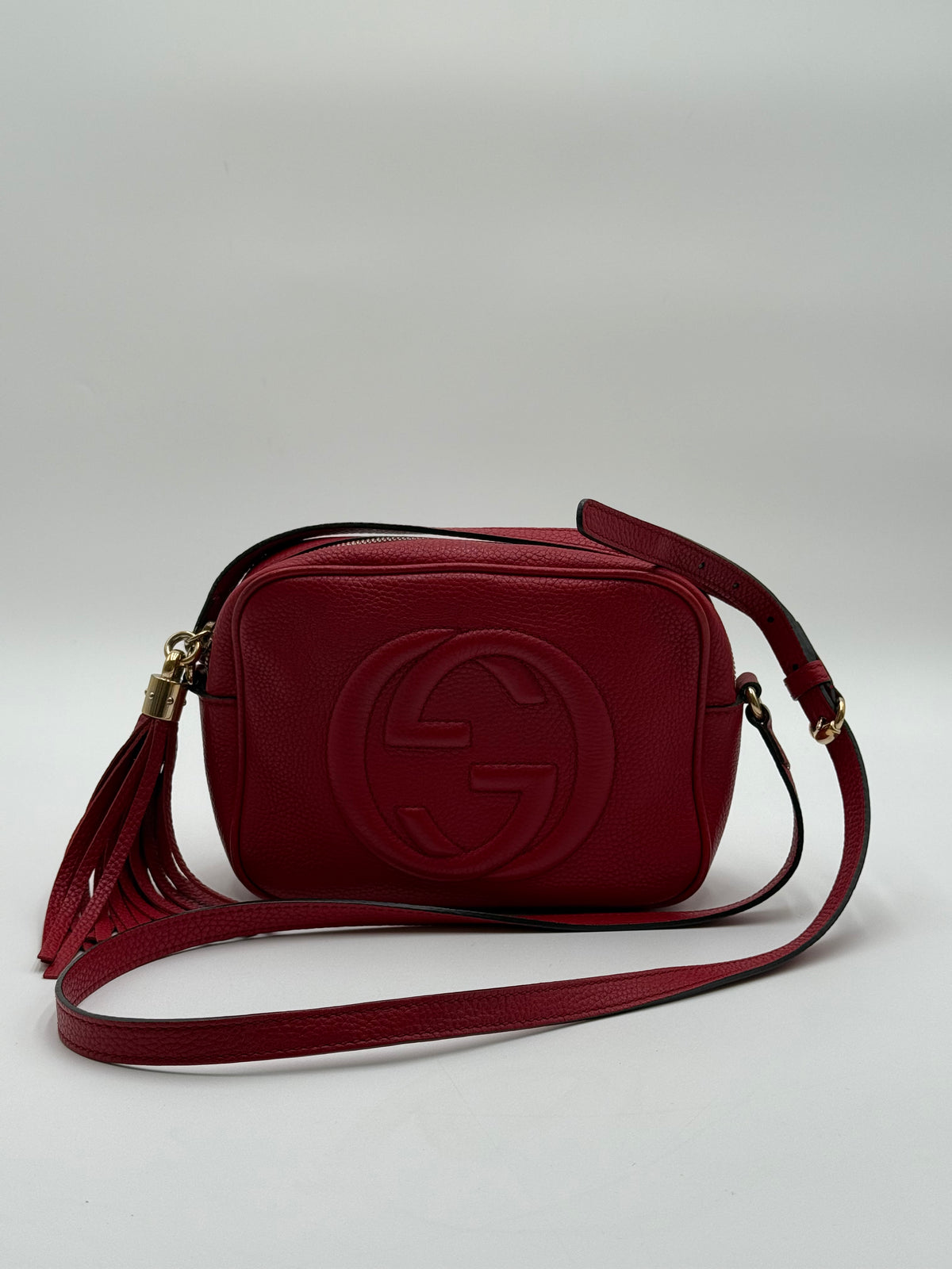 Gucci Borsa a Tracolla Soho Disco in Pelle Martellata Rossa - Mercatino di Ninni