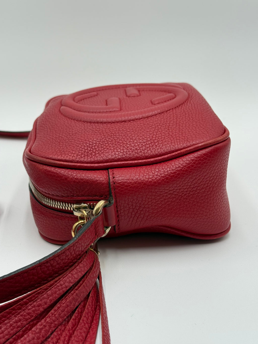 Gucci Borsa a Tracolla Soho Disco in Pelle Martellata Rossa - Mercatino di Ninni