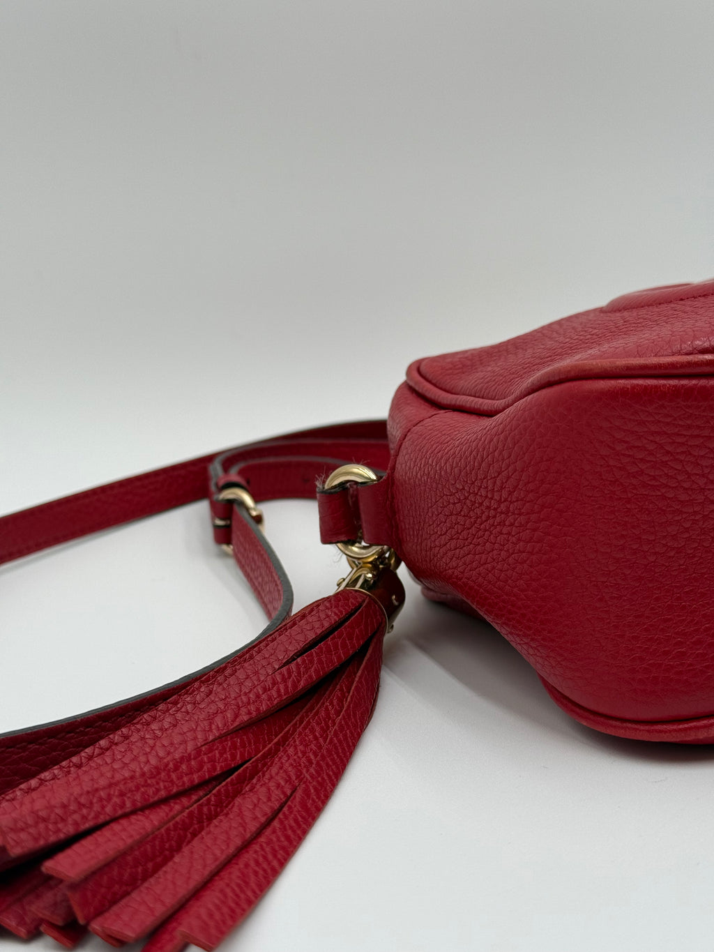 Gucci Borsa a Tracolla Soho Disco in Pelle Martellata Rossa - Mercatino di Ninni