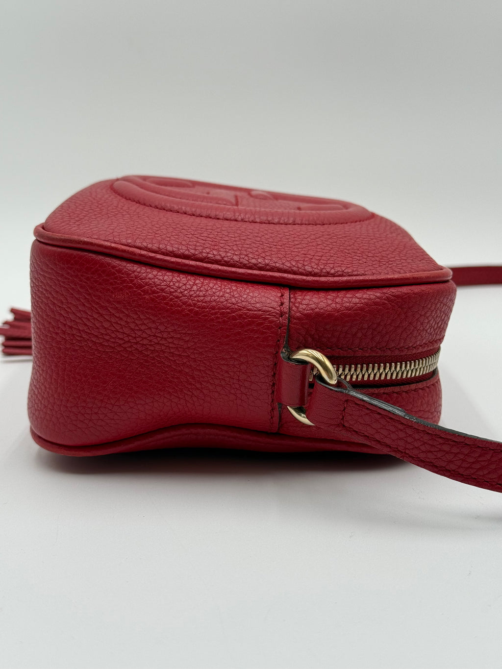 Gucci Borsa a Tracolla Soho Disco in Pelle Martellata Rossa - Mercatino di Ninni