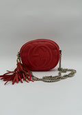 Gucci Borsa a Tracolla Soho Mini Chain Limited Edition in Pelle Martellata Corallo - Mercatino di Ninni