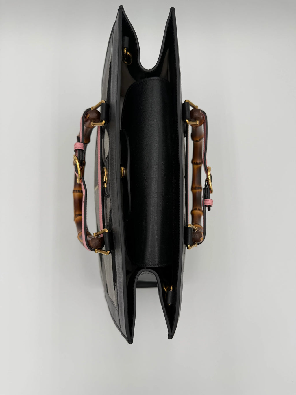 Gucci Diana in Velluto e Pelle a Rombi Nero e Grigio - Mercatino di Ninni