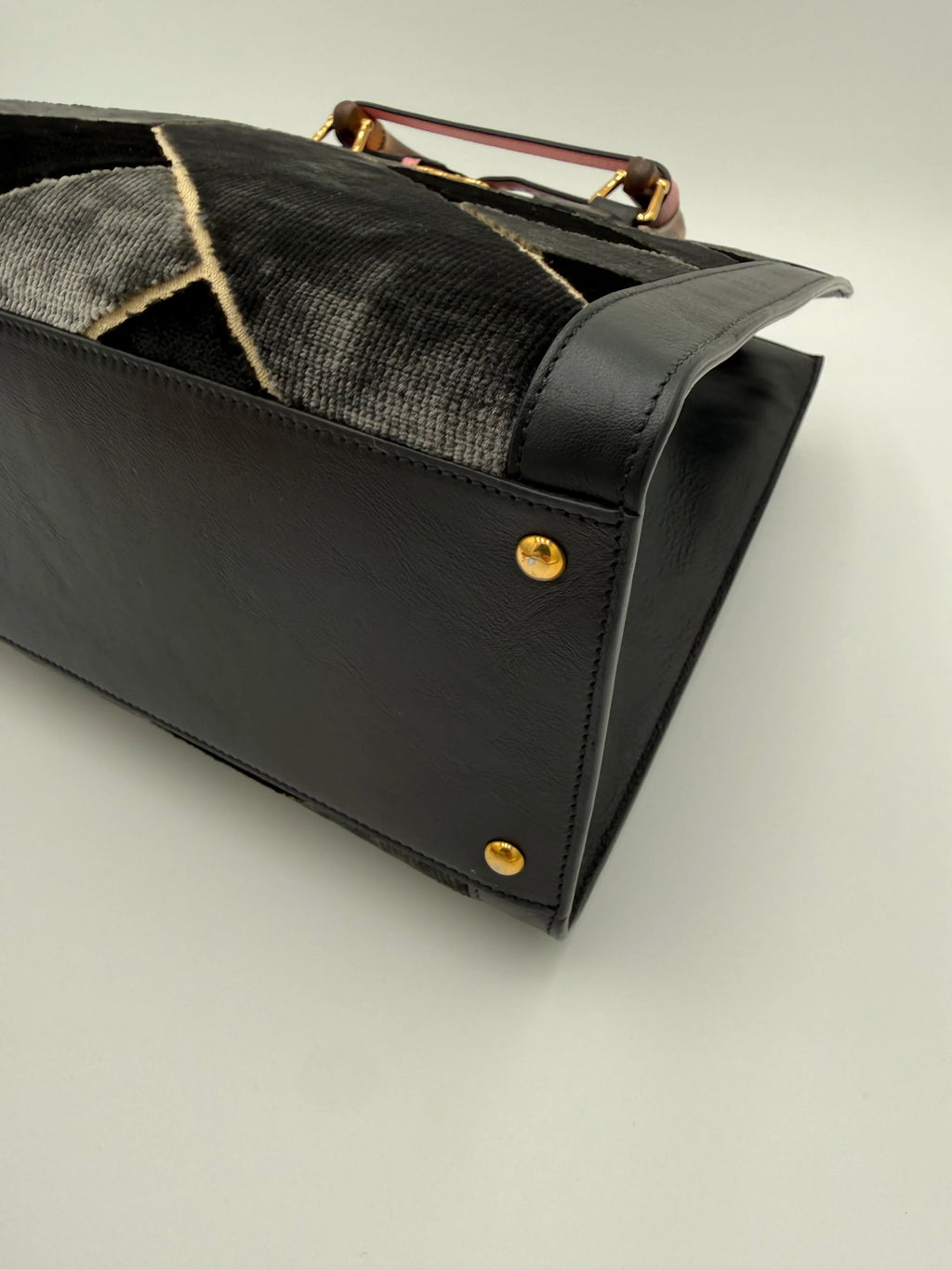 Gucci Diana in Velluto e Pelle a Rombi Nero e Grigio - Mercatino di Ninni