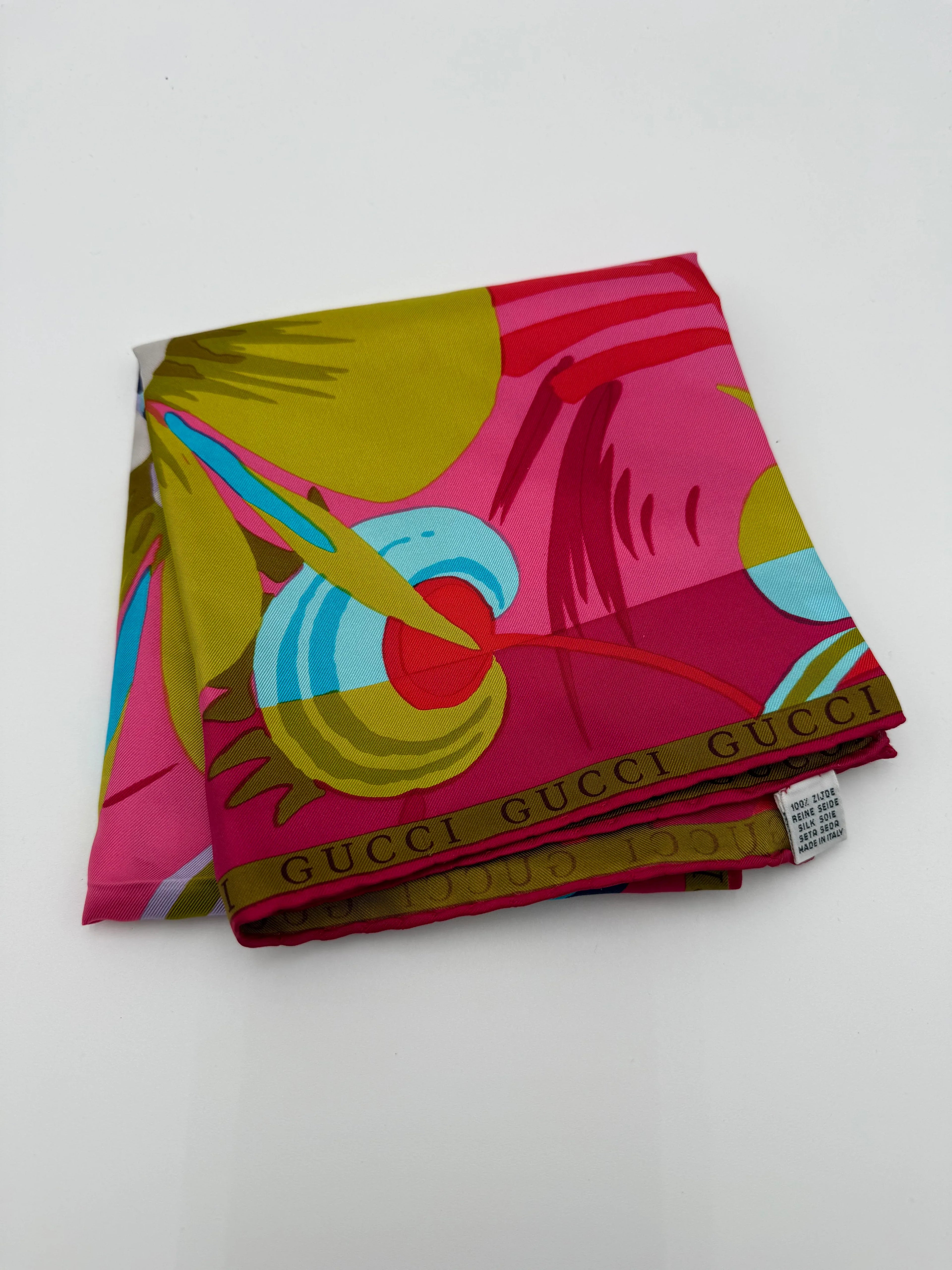 Gucci Foulard in Seta Floreale 1999 Tom Ford Rosa - Mercatino di Ninni