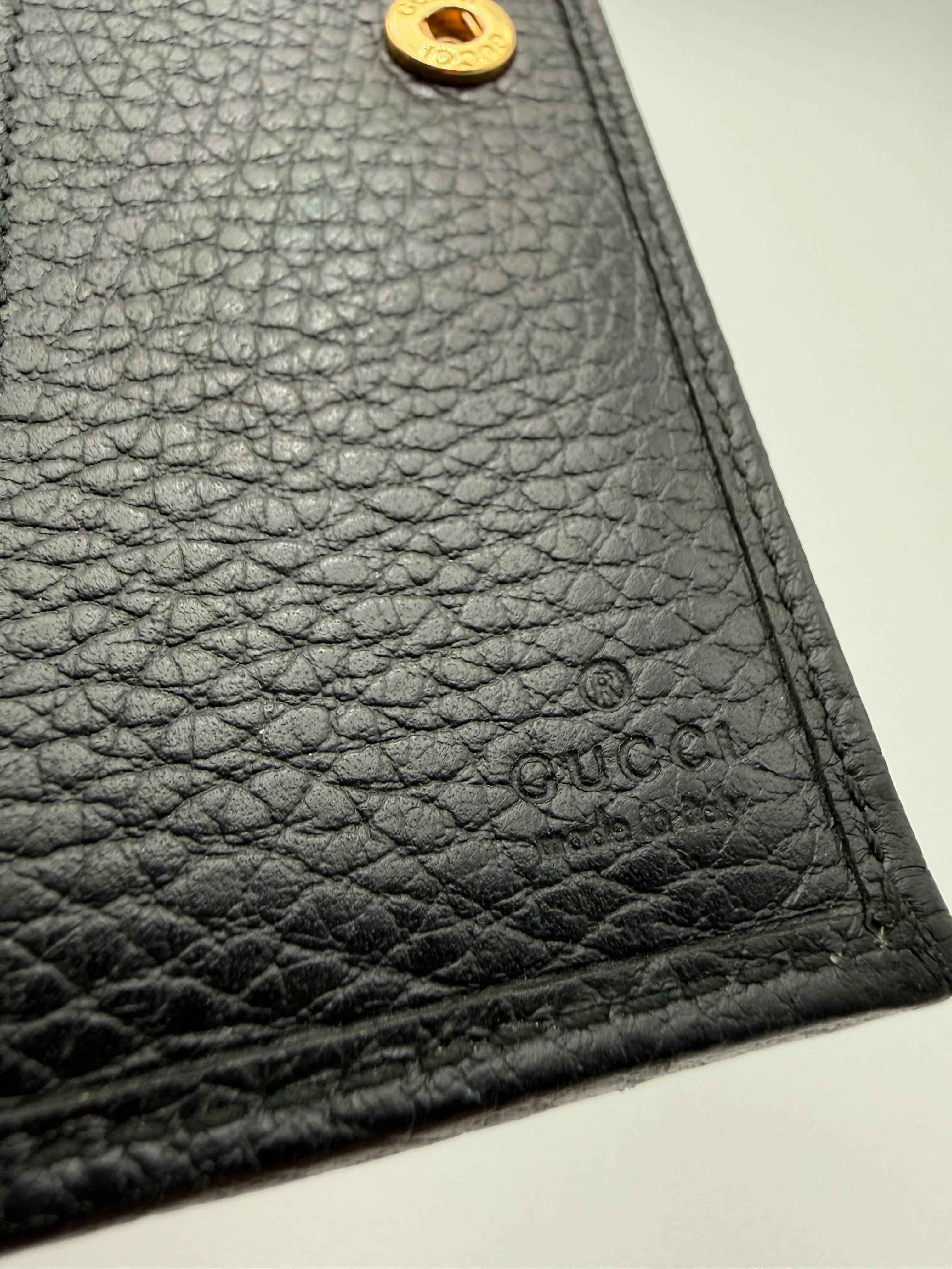 Gucci Portadocumenti GG Mormont in Pelle di Vitello Nero