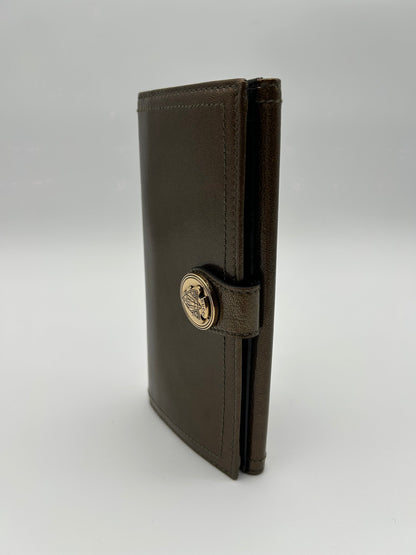 Gucci Portafoglio Hysteria in Pelle Lucida Marrone Gucci