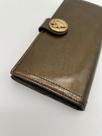 Gucci Portafoglio Hysteria in Pelle Lucida Marrone Gucci