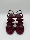 Gucci Sandali Cage Vintage by Frida Giannini in Vernice Bordeaux - Mercatino di Ninni