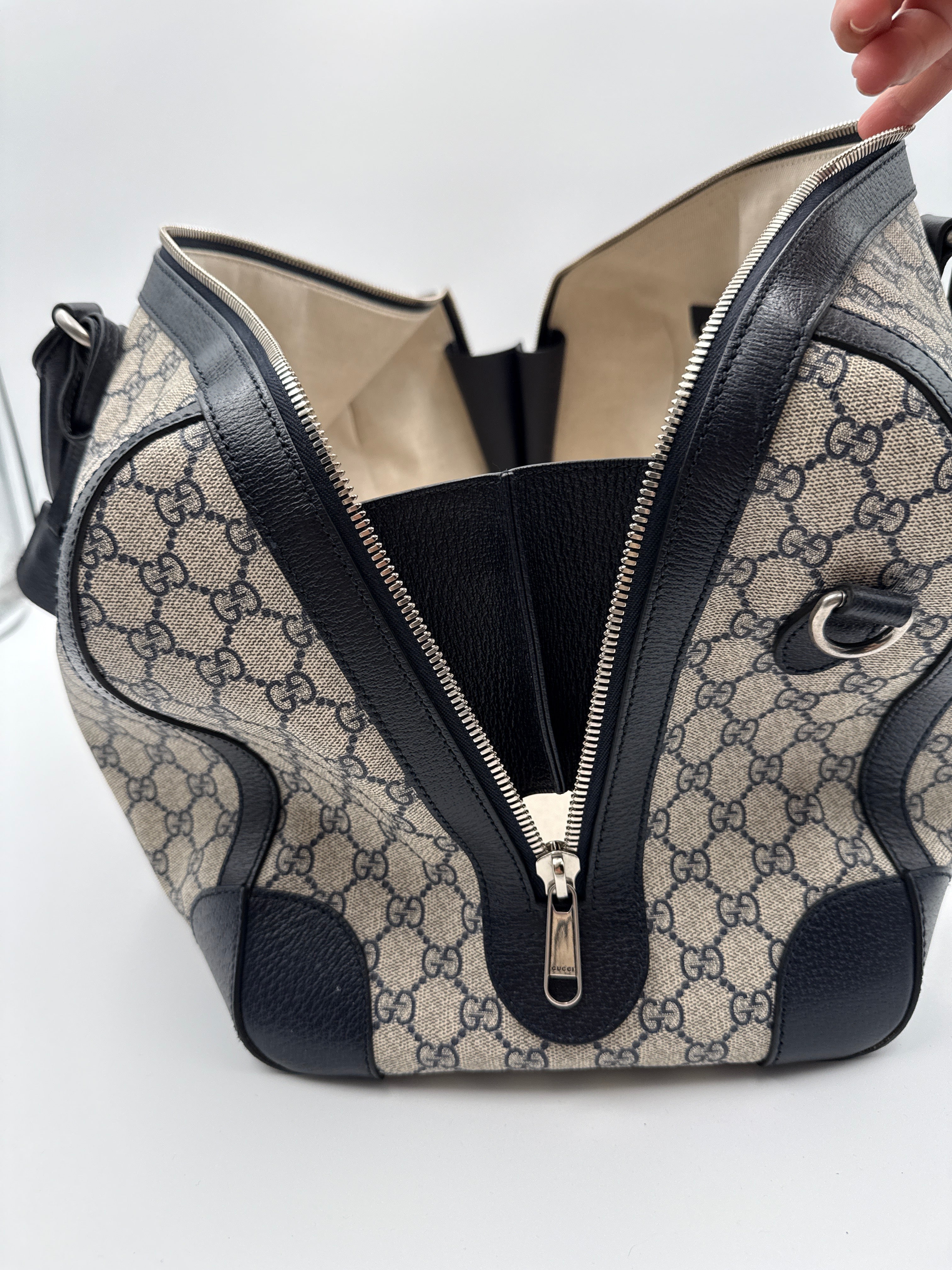 Gucci Savoy Tela Supreme GG Borsone Viaggio Beige Gucci