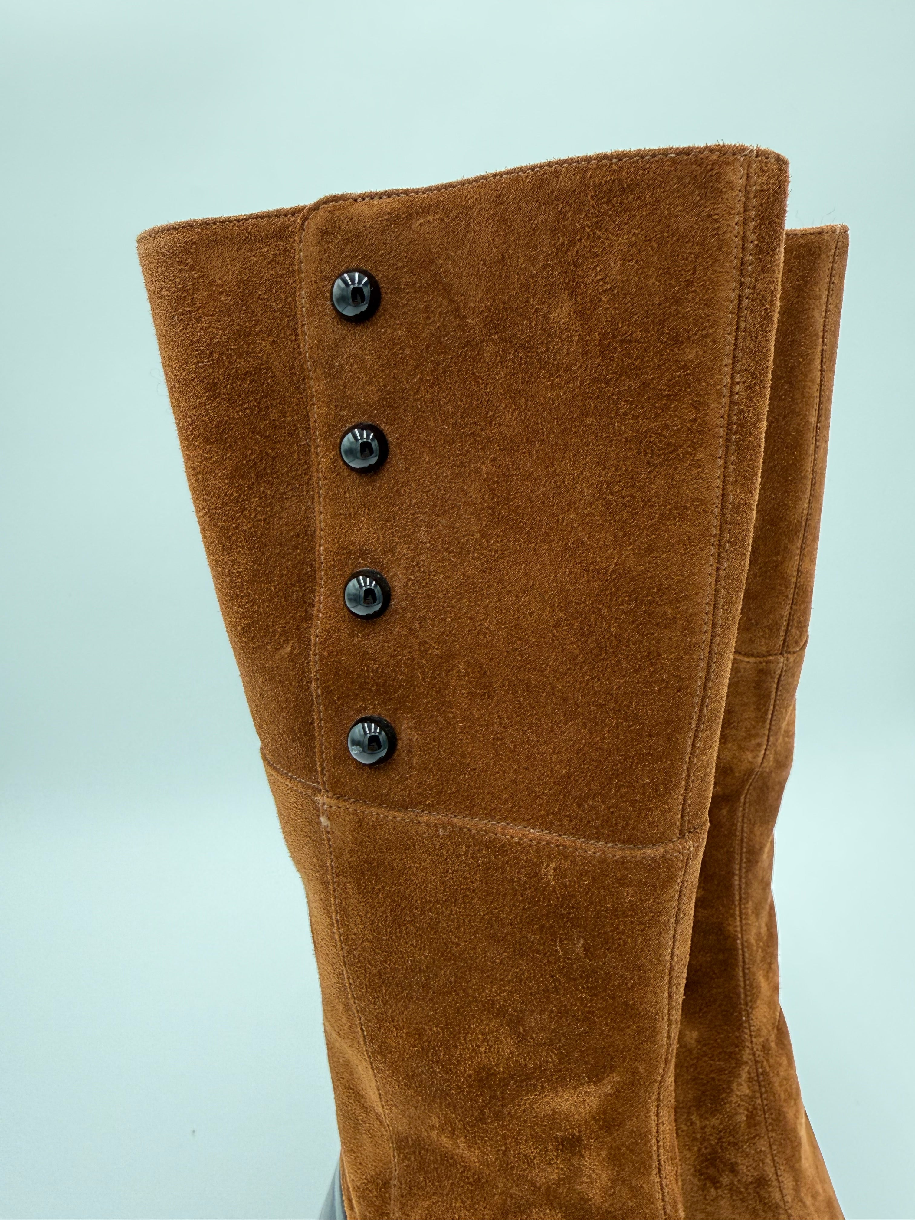 Gucci Stivali Camoscio e Pelle Marroni - Mercatino di Ninni