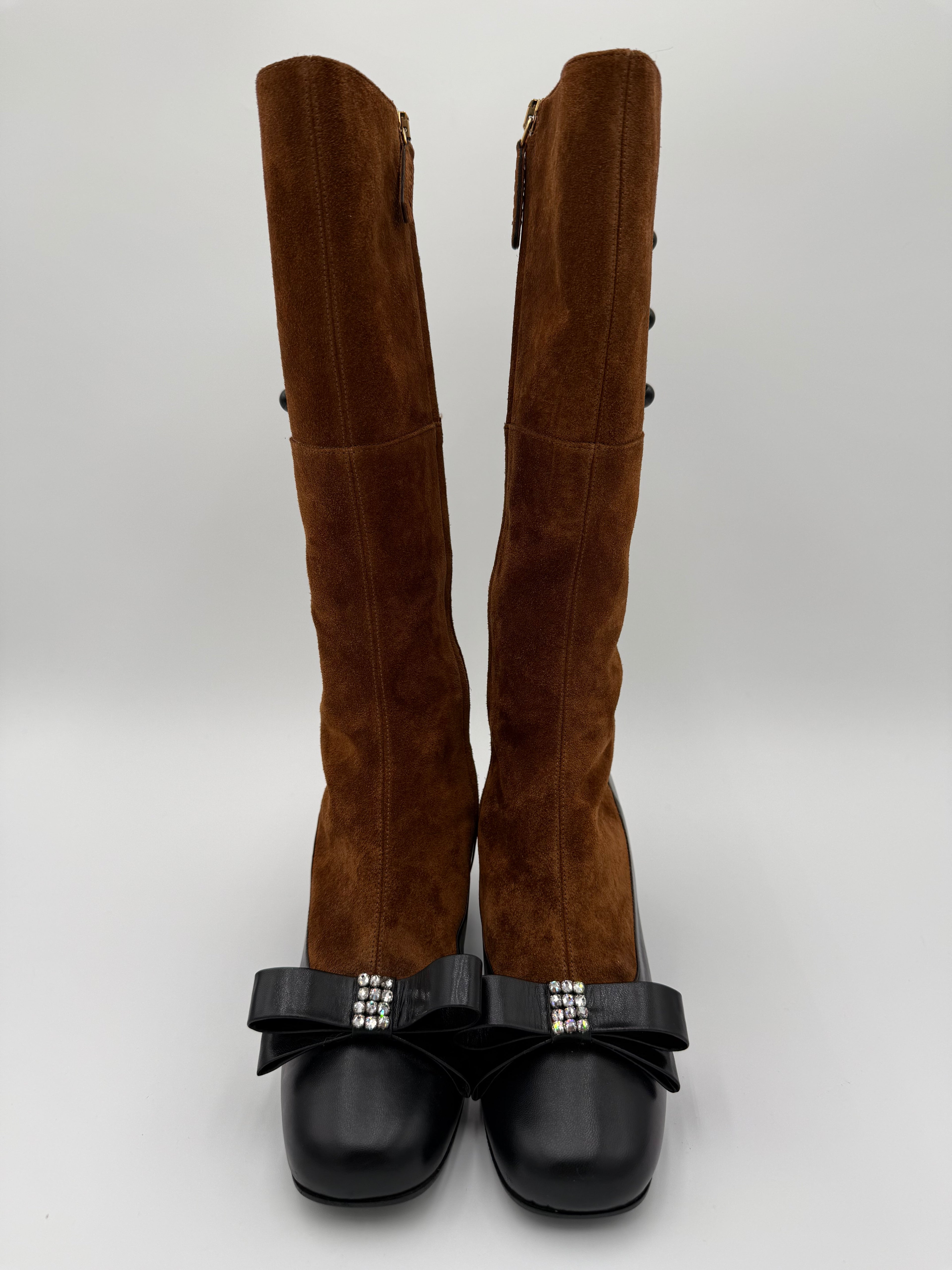 Gucci Stivali Camoscio e Pelle Marroni - Mercatino di Ninni