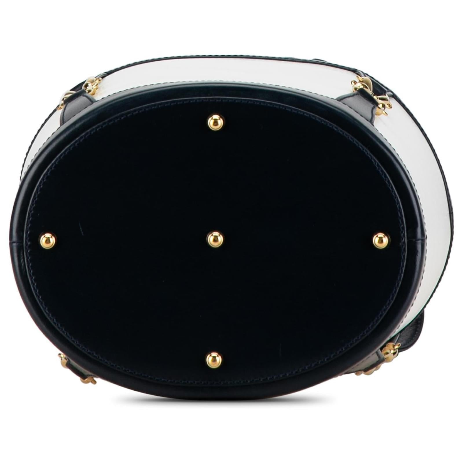 Gucci Vintage Borsa Secchiello anni 80 Blu e Bianco Gucci