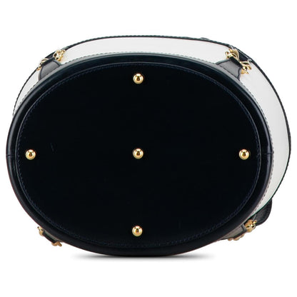 Gucci Vintage Borsa Secchiello anni 80 Blu e Bianco Gucci