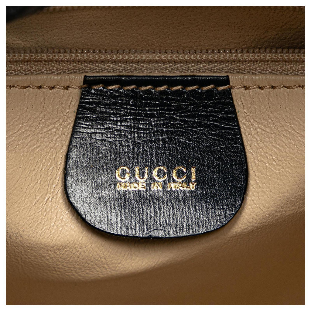 Gucci Vintage Borsa Secchiello anni 80 Blu e Bianco - Mercatino di Ninni