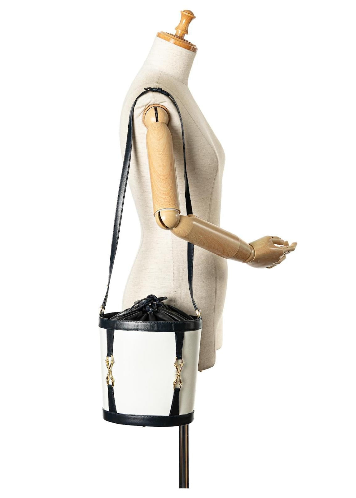 Gucci Vintage Borsa Secchiello anni 80 Blu e Bianco Gucci