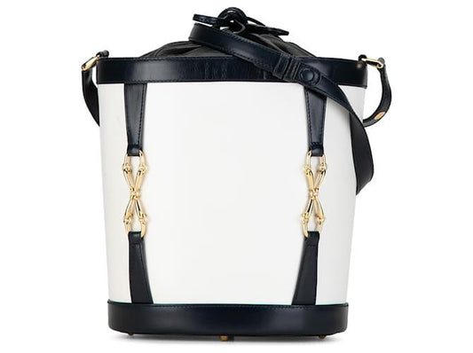 Gucci Vintage Borsa Secchiello anni 80 Blu e Bianco Gucci