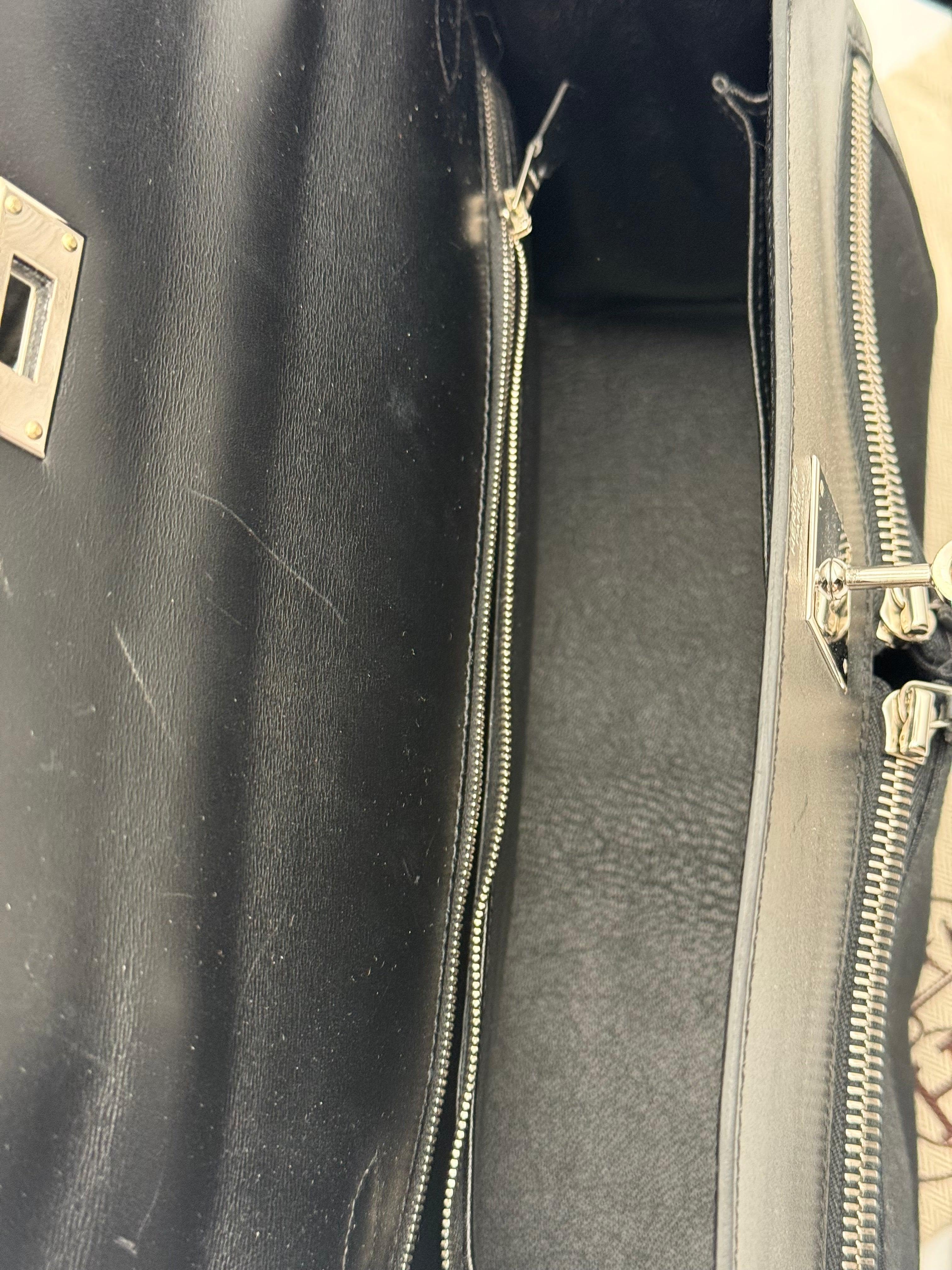 Borsa Hermès kelly Lakis 32 Vintage in Pelle Box e Tela Toile Nera - Mercatino di Ninni