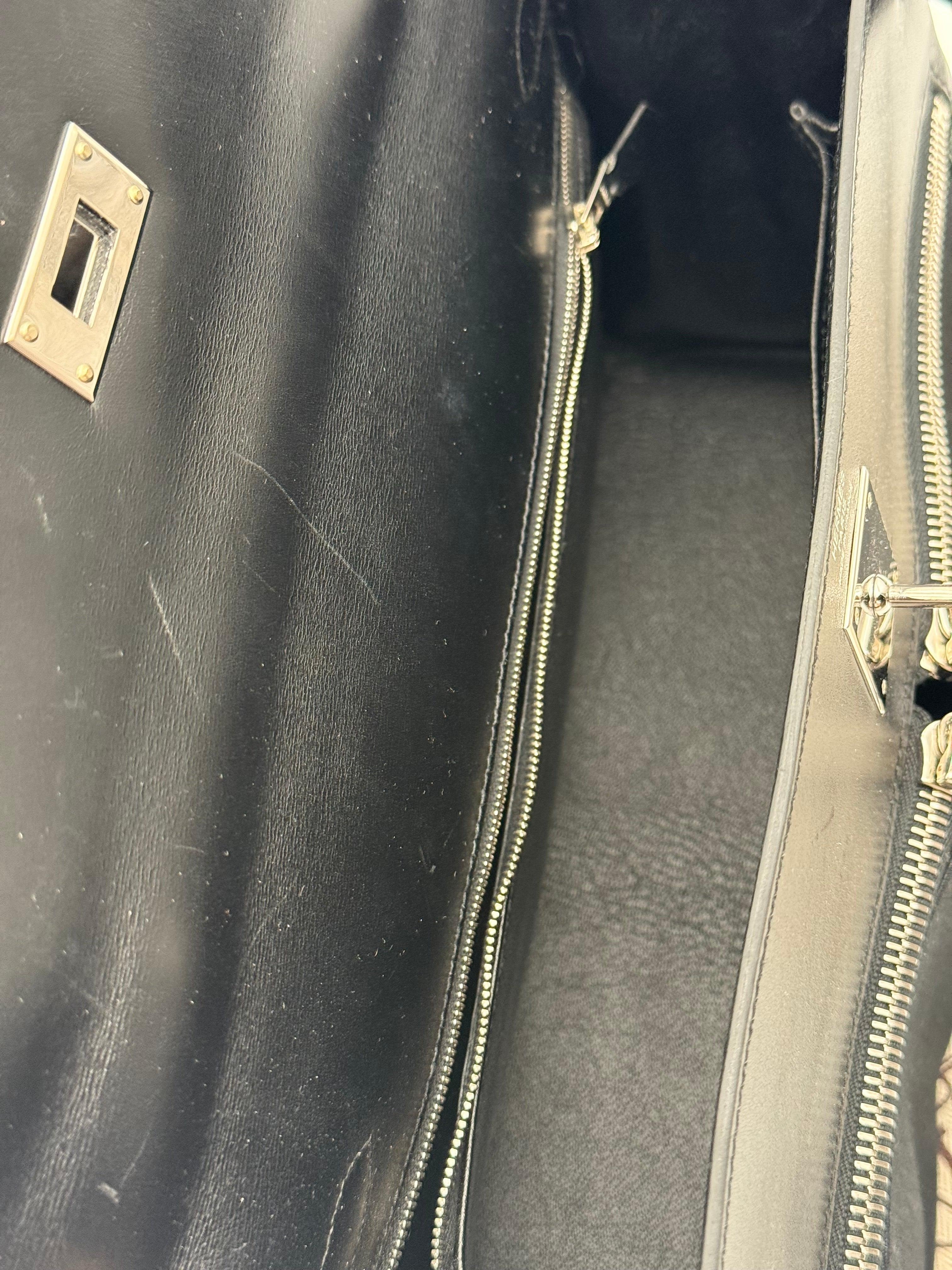 Borsa Hermès kelly Lakis 32 Vintage in Pelle Box e Tela Toile Nera - Mercatino di Ninni